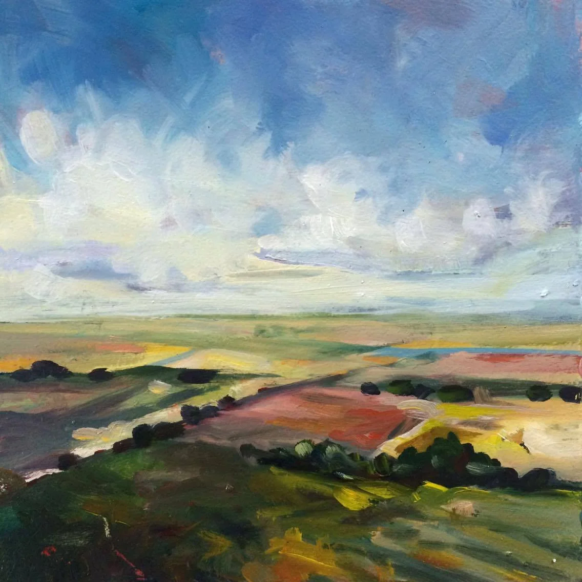 Fields of Seville, no.1 6x6, oil on birch panel. Sold