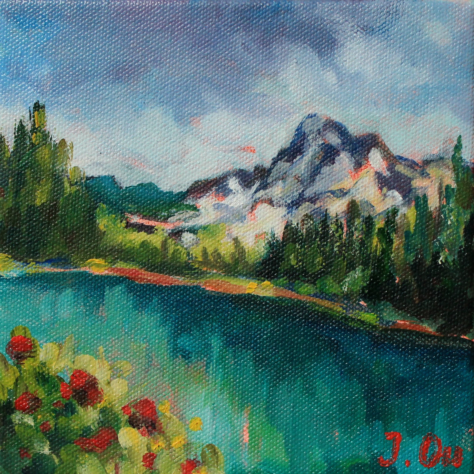 Spring in the Mountains. 6x6. sold.