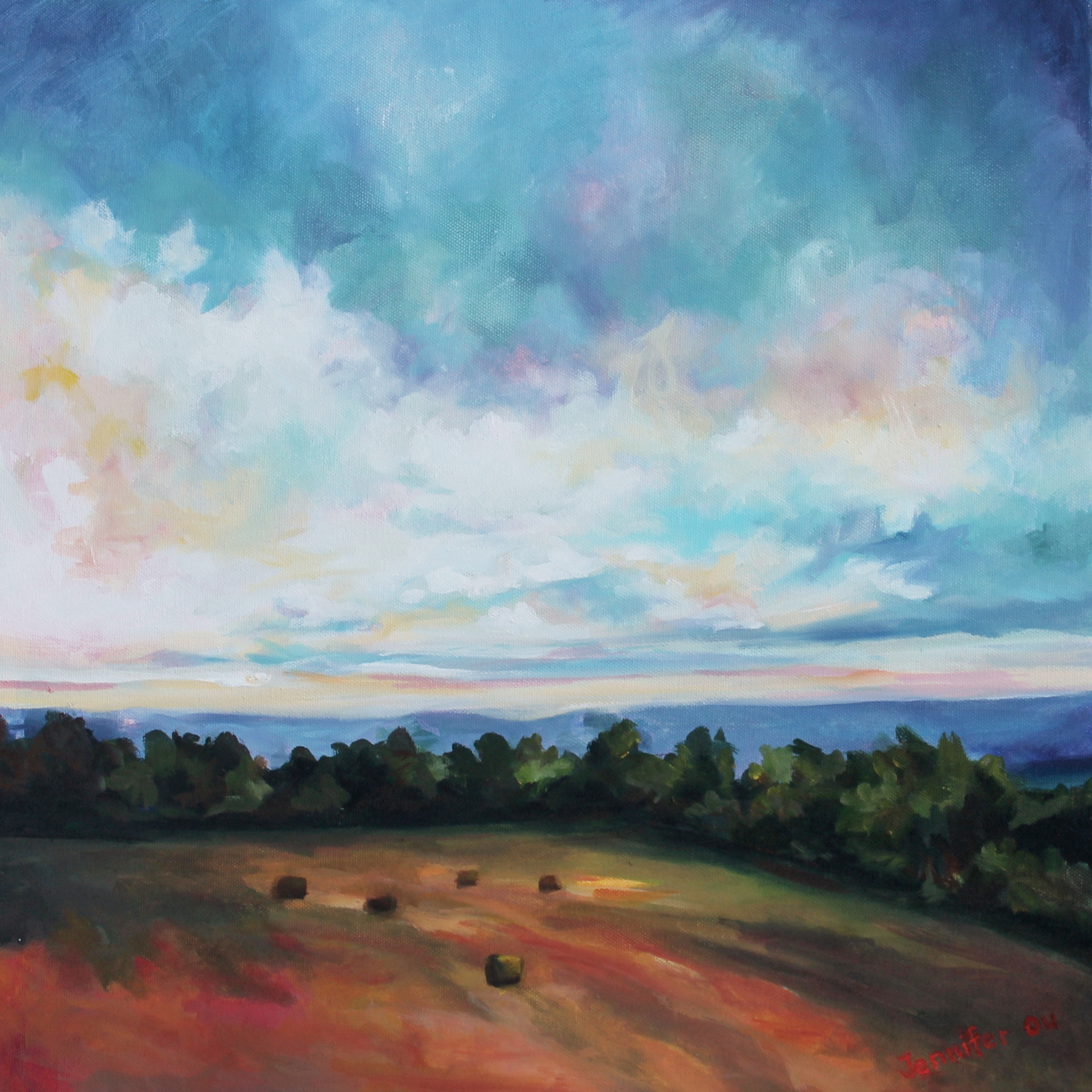 The Back Field. 18x18. sold.