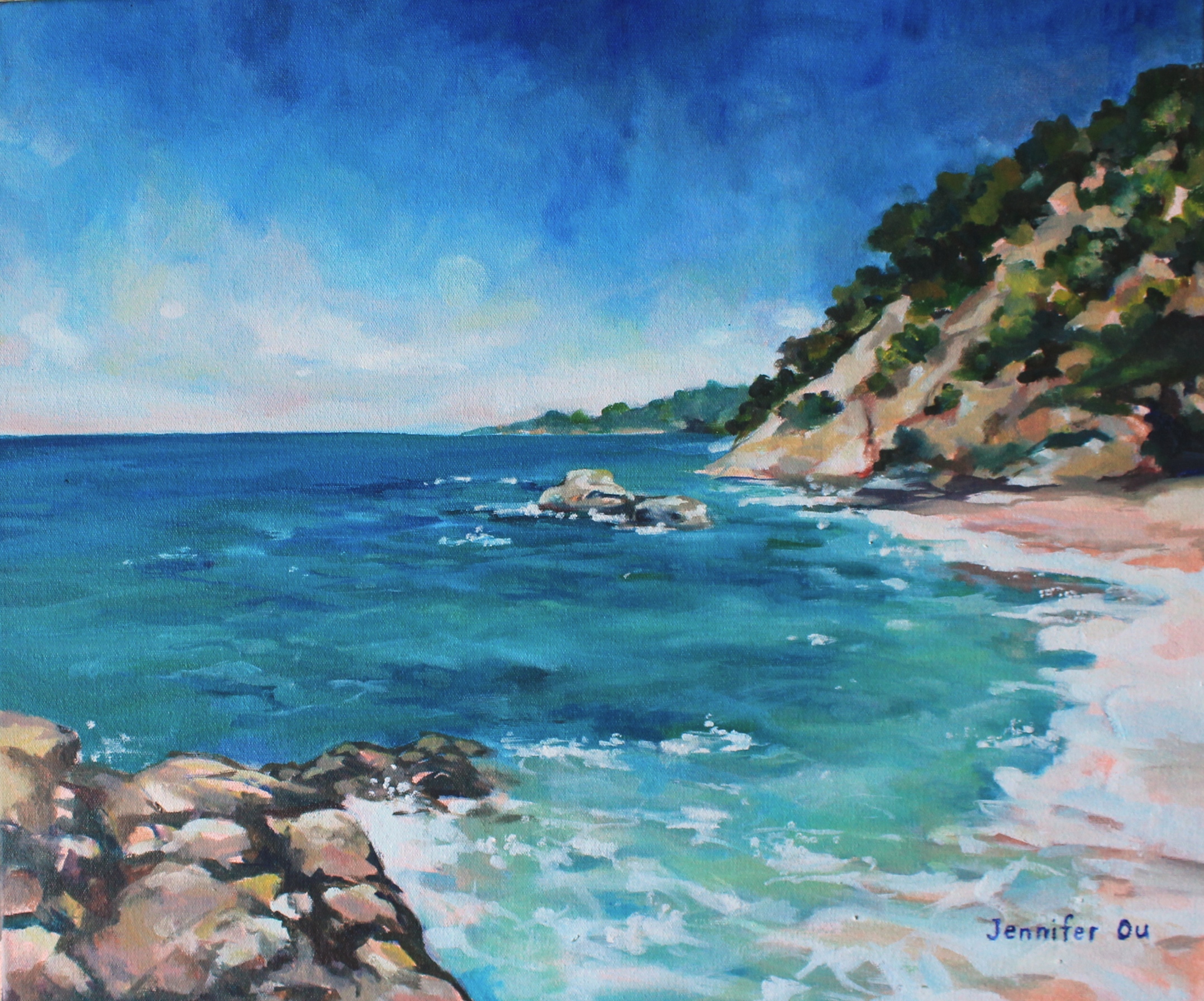 Cove at Lloret de Mar 20x24", oil on canvas. Available,
