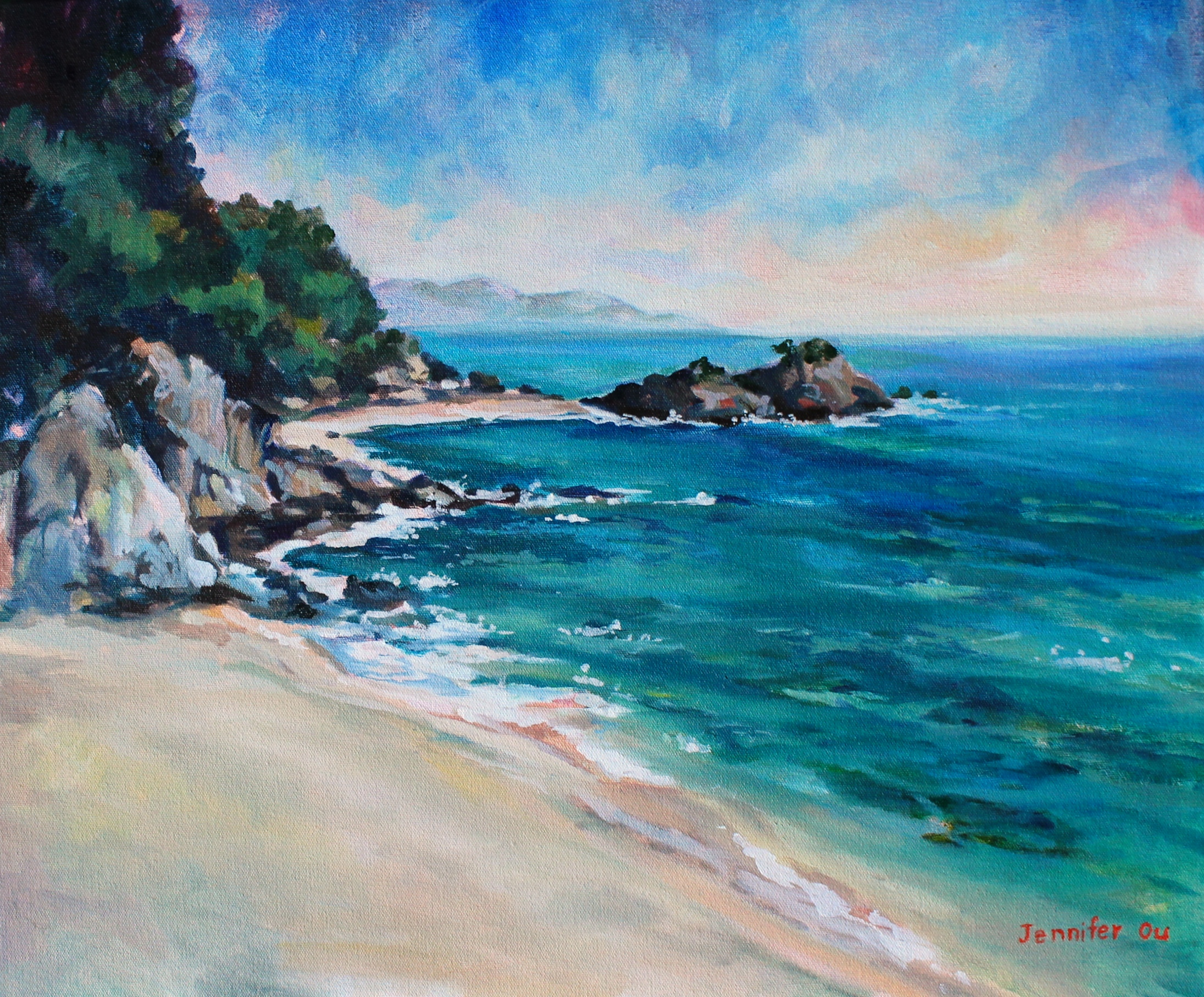 Shore of Costa Brava 20x24", oil on canvas. Available