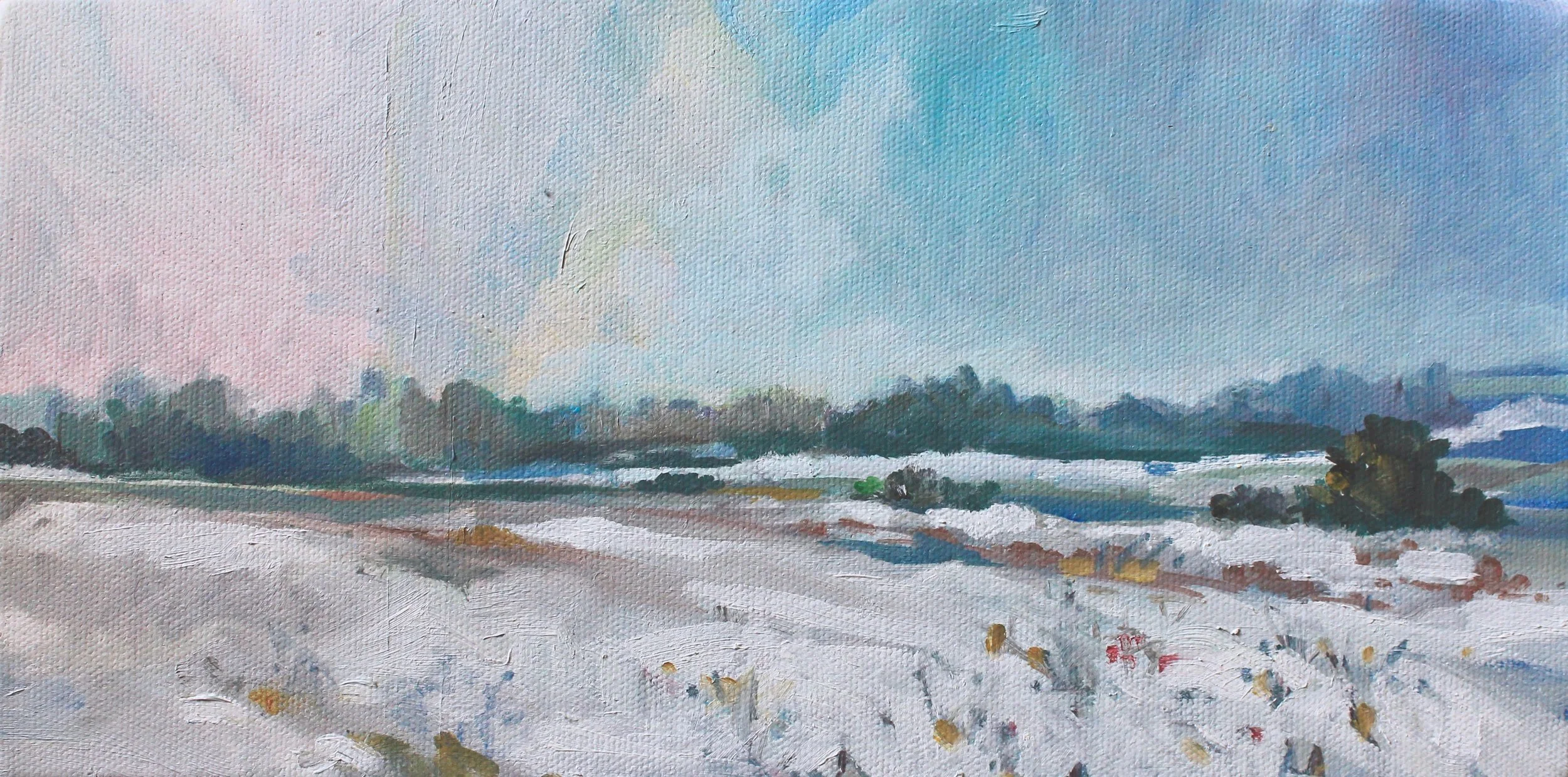 The First Snow, 6x12 - sold