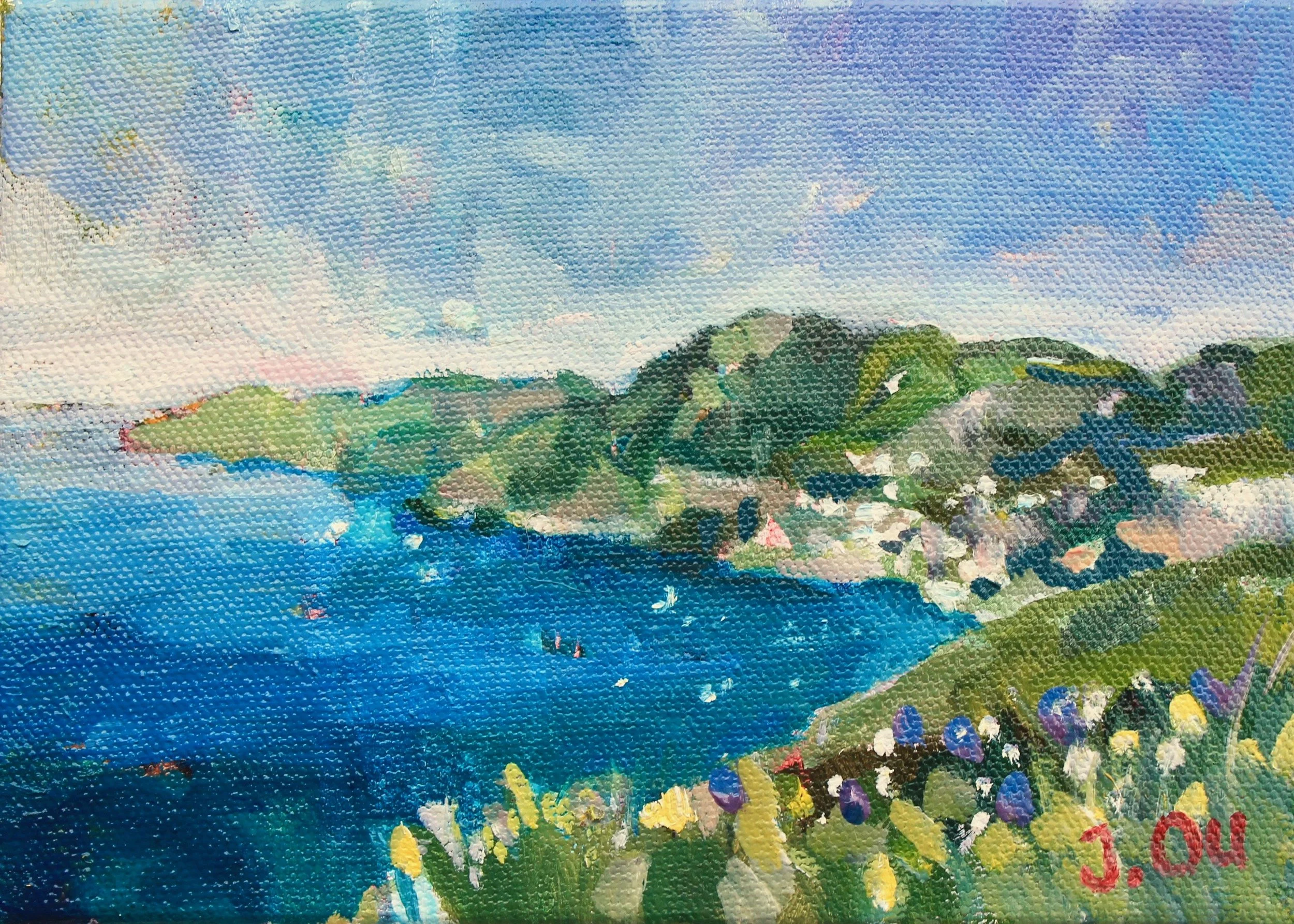 Along the Mediterranean. 5x7, oil on canvas. Sold.