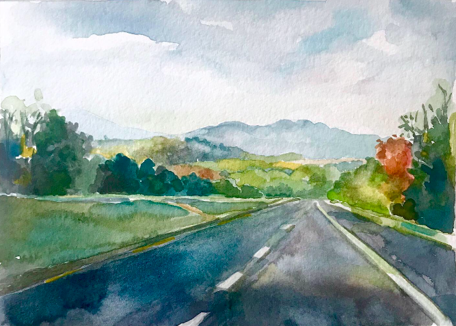 Back in Virginia 5x7, watercolor