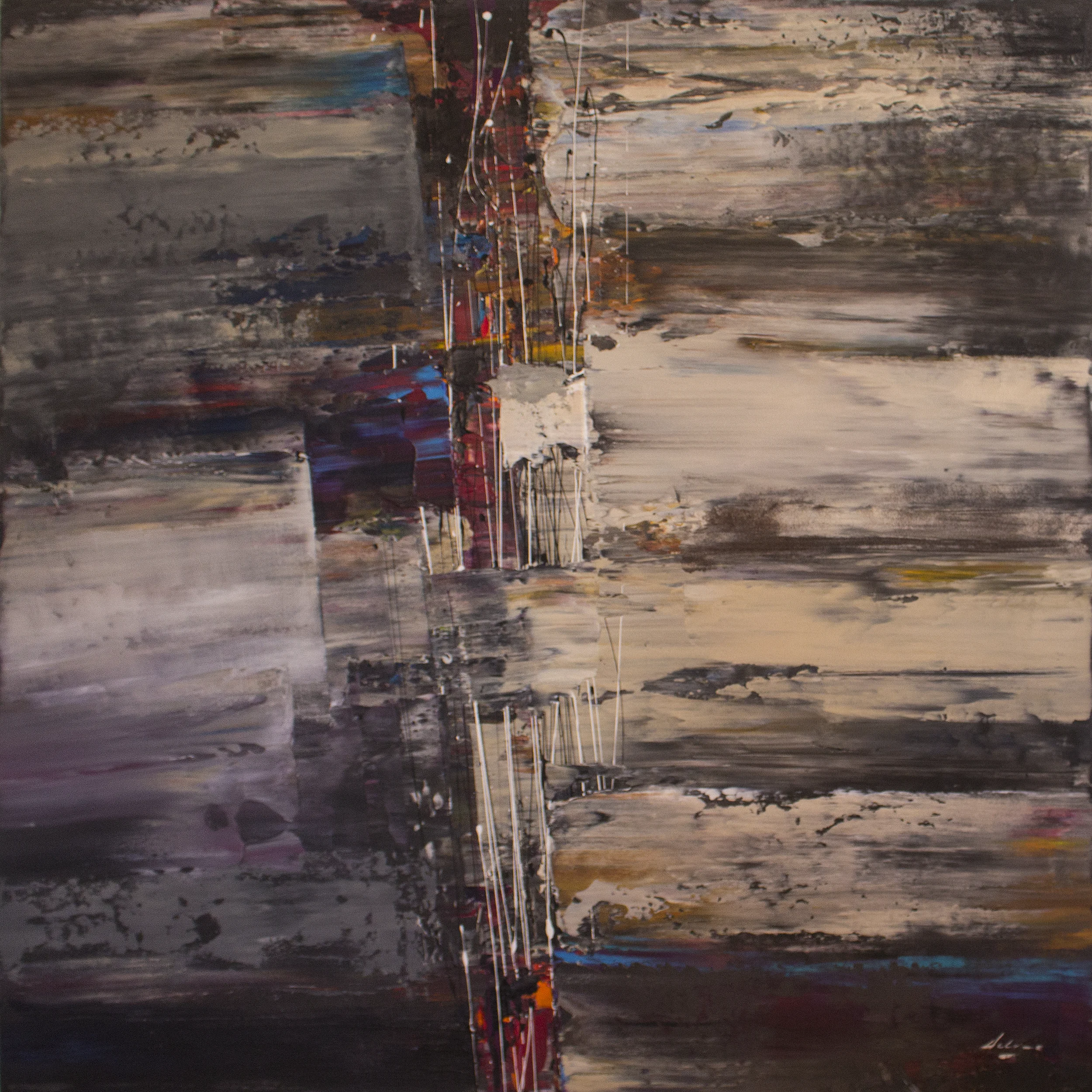 title: Post Matrix size: 48" x 48" x 1.5" medium: mixed media on canvas
