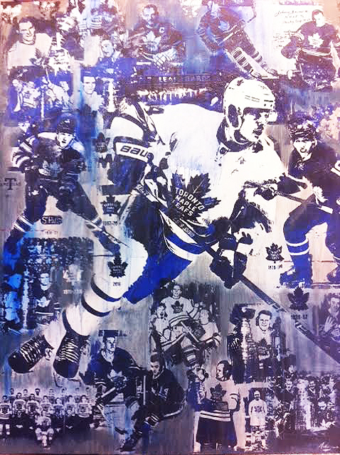 Blue Blood : Back to the Future 40" x 48" mixed media on wood panel