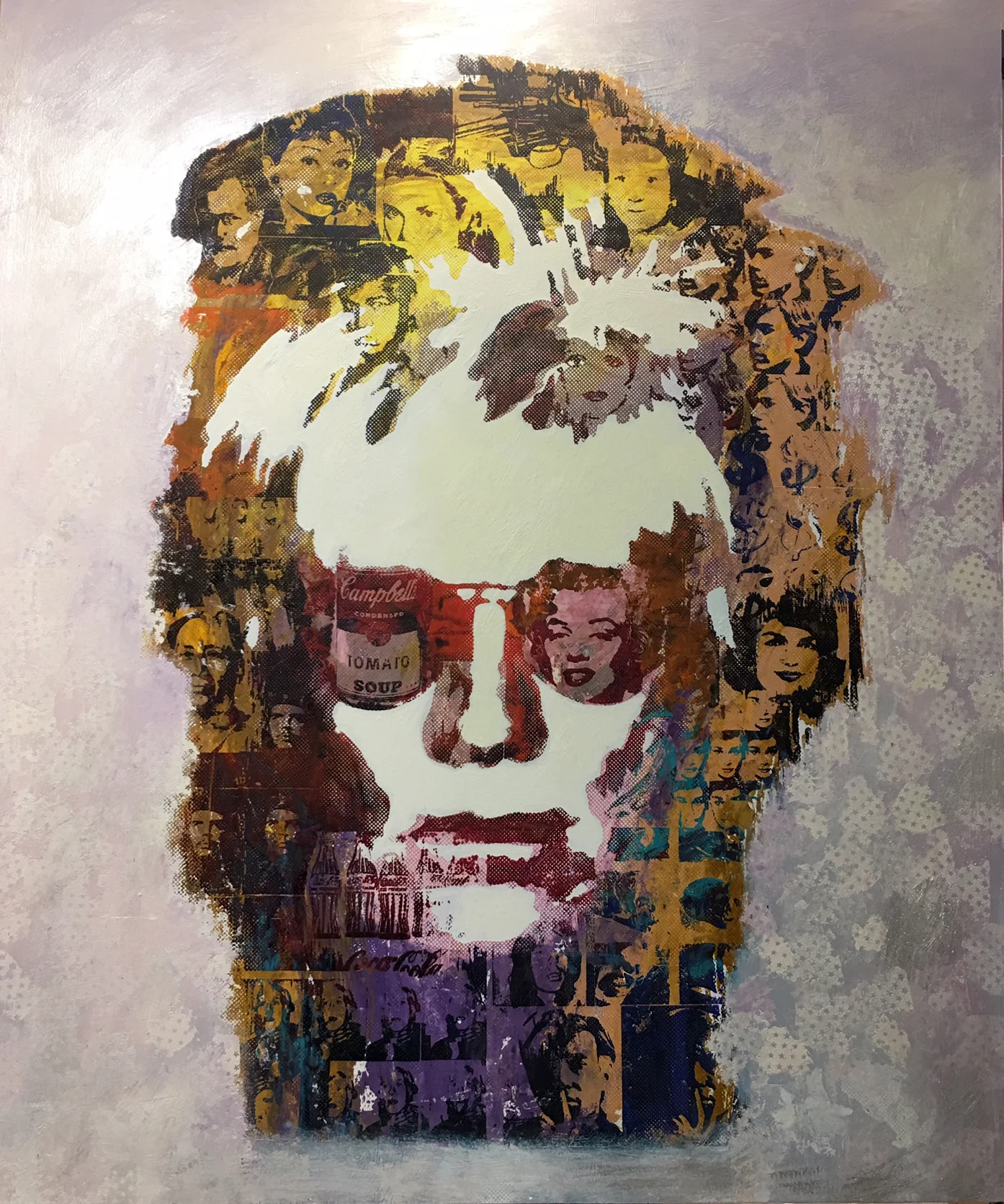 "Velvetor" 46" x 56" mixed media on wood panel