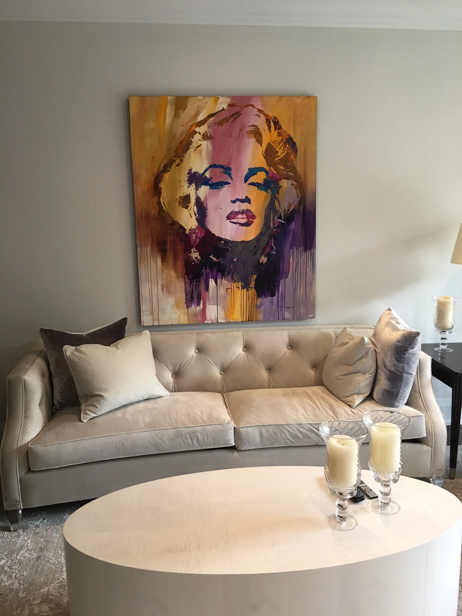 Golden Girl 56" x 48" mixed media on wood panel.