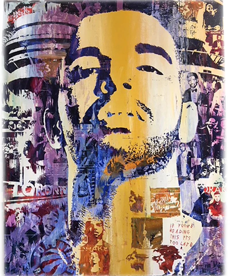 Key to the Six 40" x 48" mixed media on wood panel