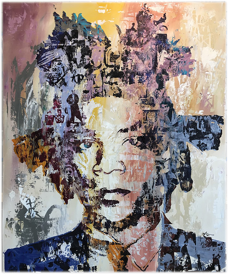 "Mon Basquiat" 40" x 48" Acrylic and mixed media on wood panel