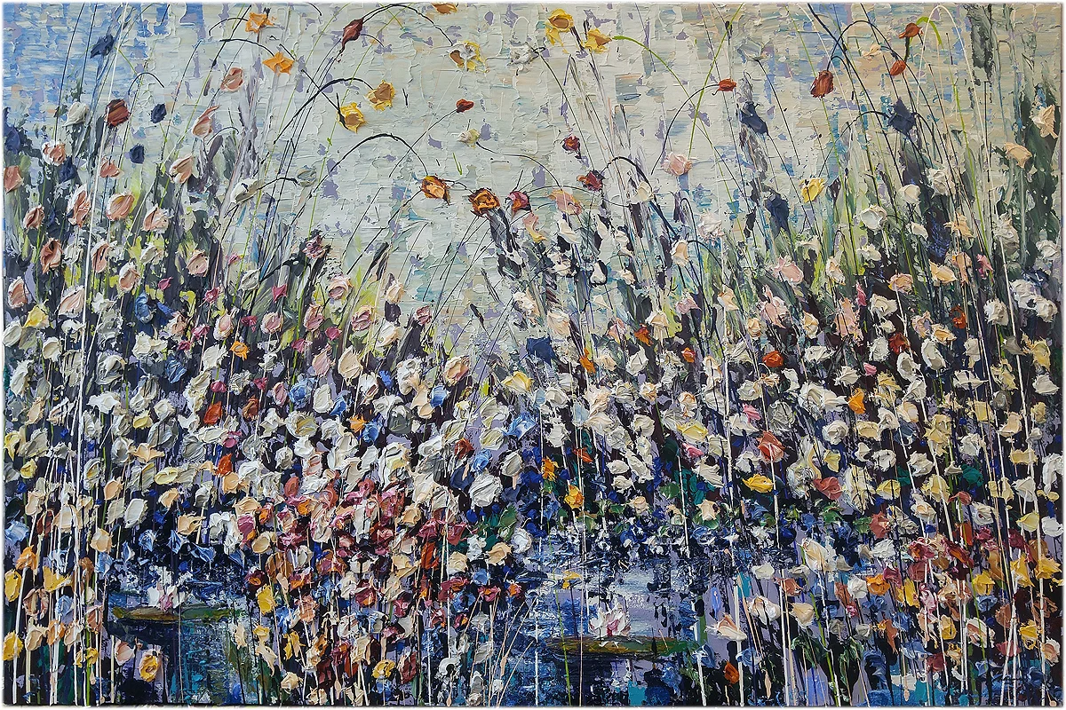 Full Bloom Dream 40" x 60" Acrylic and mixed media on canvas