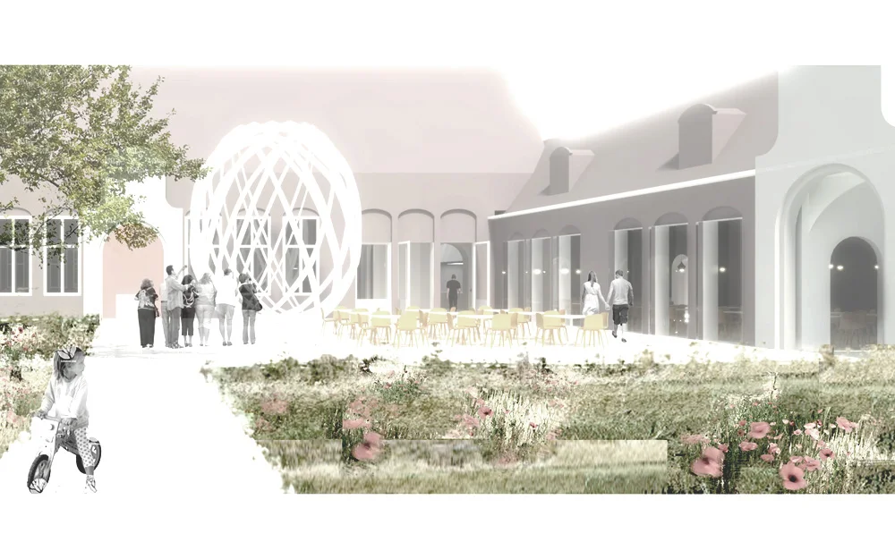 The garden itself can become a playground for dialogue with the city: a hidden garden within the inner city, a space for public art and events. 