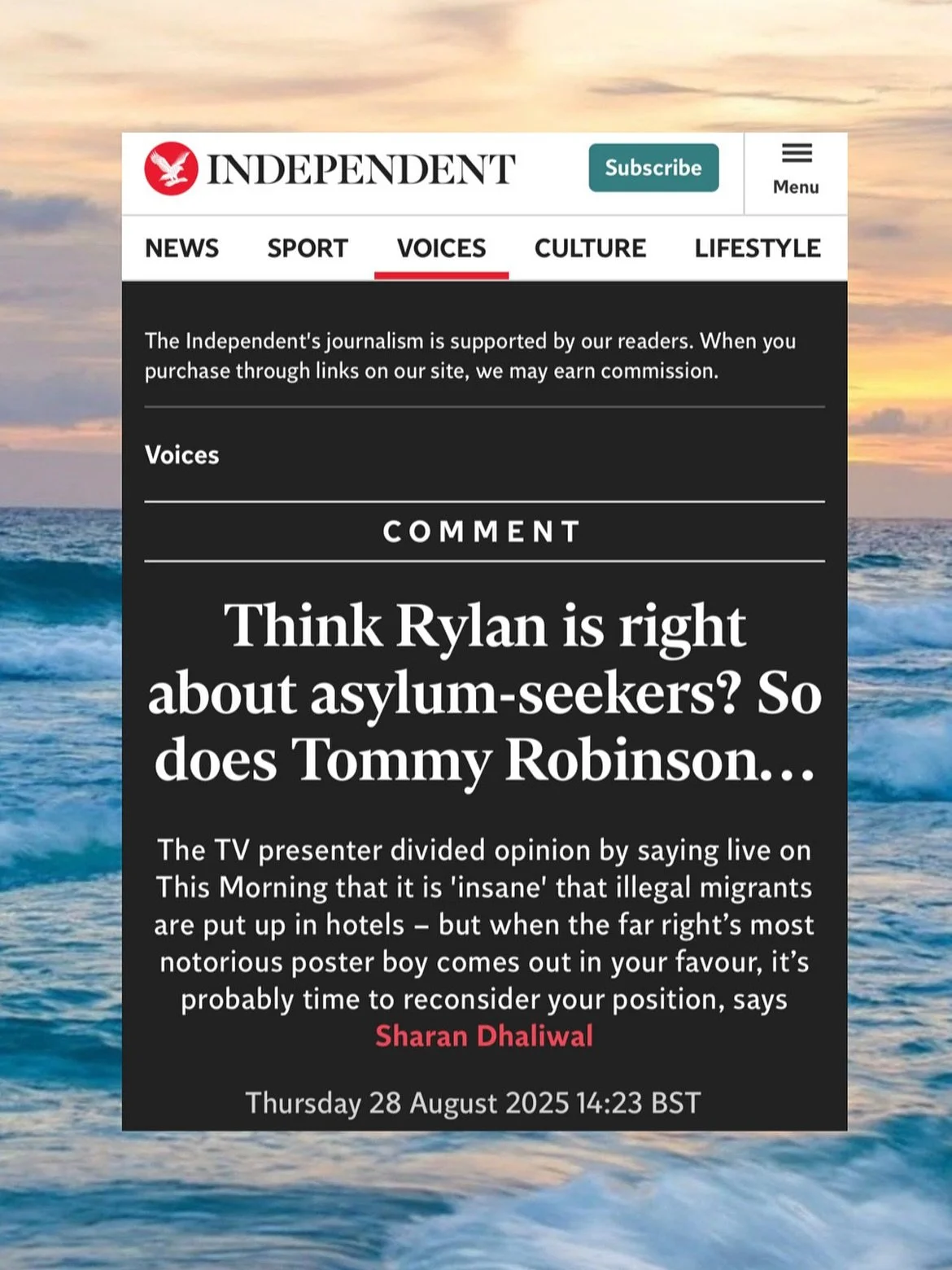 Just me doing a forensic takedown of each misinformed &amp; incorrect claim Rylan made about asylum seekers 😎

Link in bio for full article, already received one hate-filled email 💅🏽

✍🏽 @the.independent