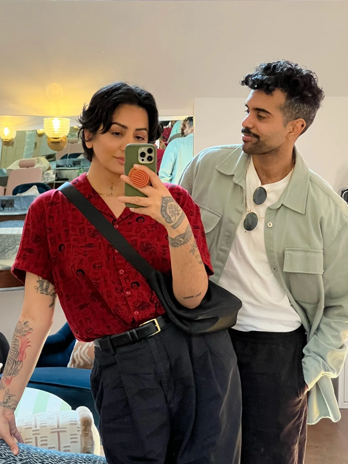 A selection of very important mirror selfies 🪞🤳🏽😎 with very important hair 🧑🏽😎

(I need to clean my mirror, I know)