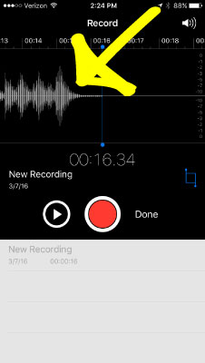 Step 3: As you're recording, you'll see a wave file being created. Keep your message brief. Say your name and where you're from and ask your question.