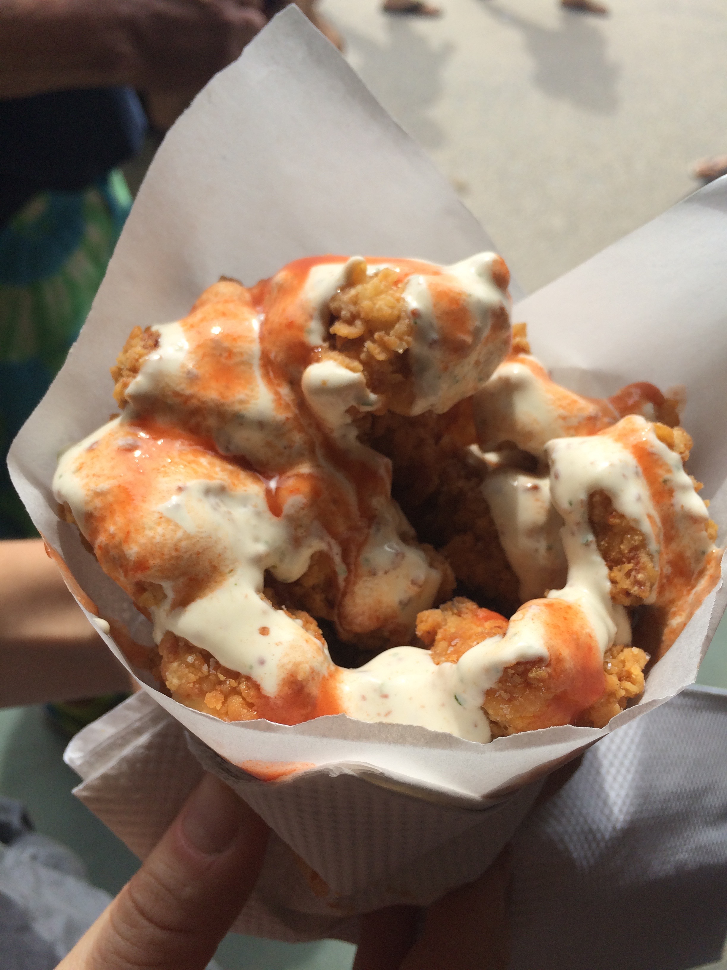 Fried Chicken in a cone! What more can you ask for? @thebrooklynstar