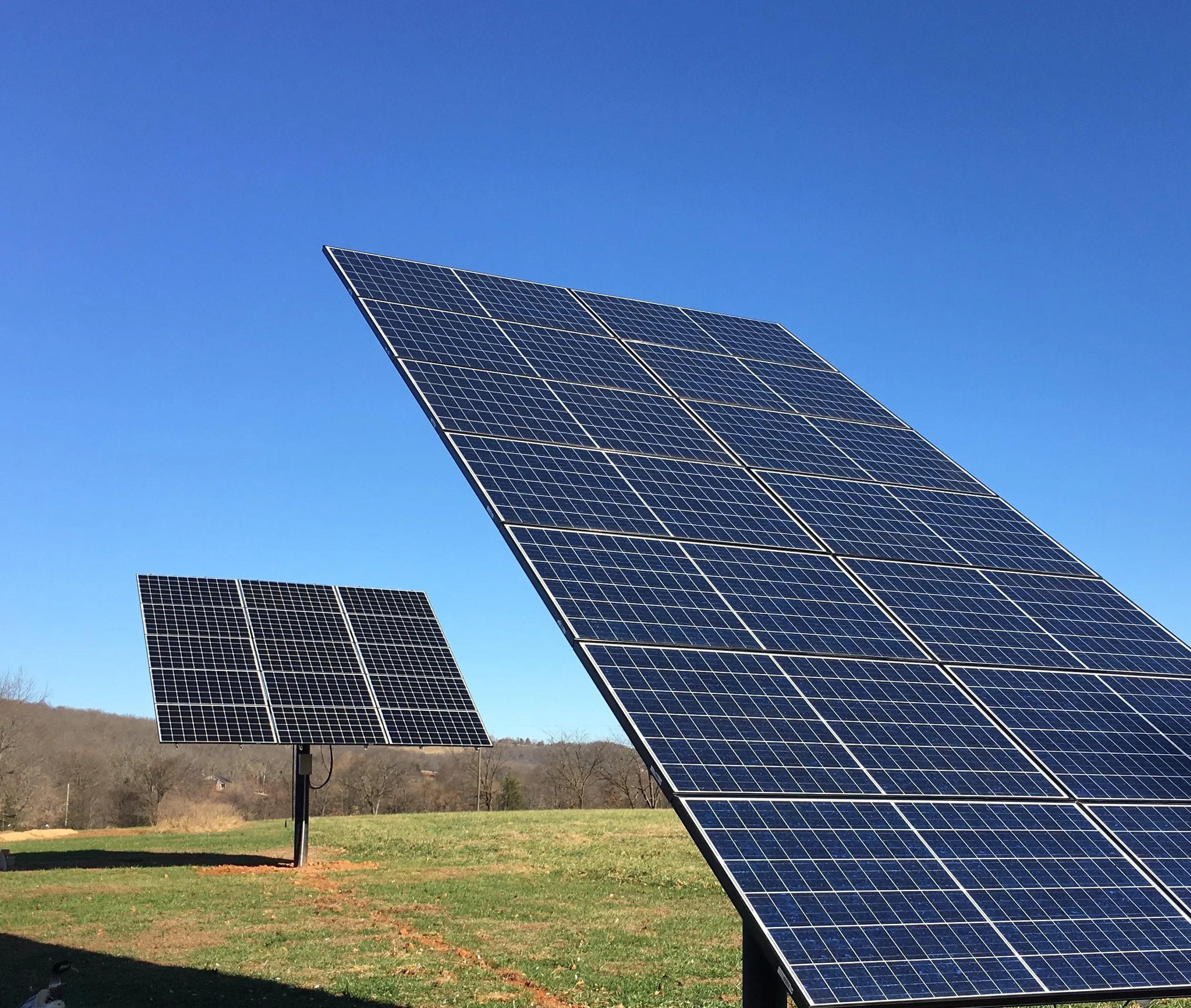 MT solar top of pole mounts are easy to adjust seasonally from the ground using a provided hand crank.