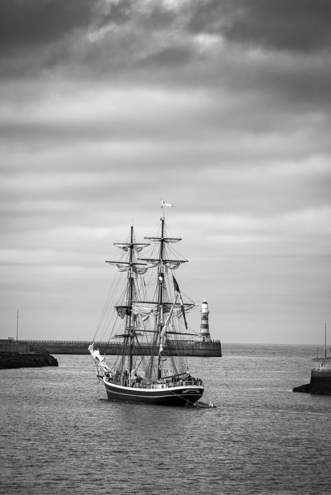 Outward bound Morgenster (NL) departs Roker Light by Mark Roger Bailey
