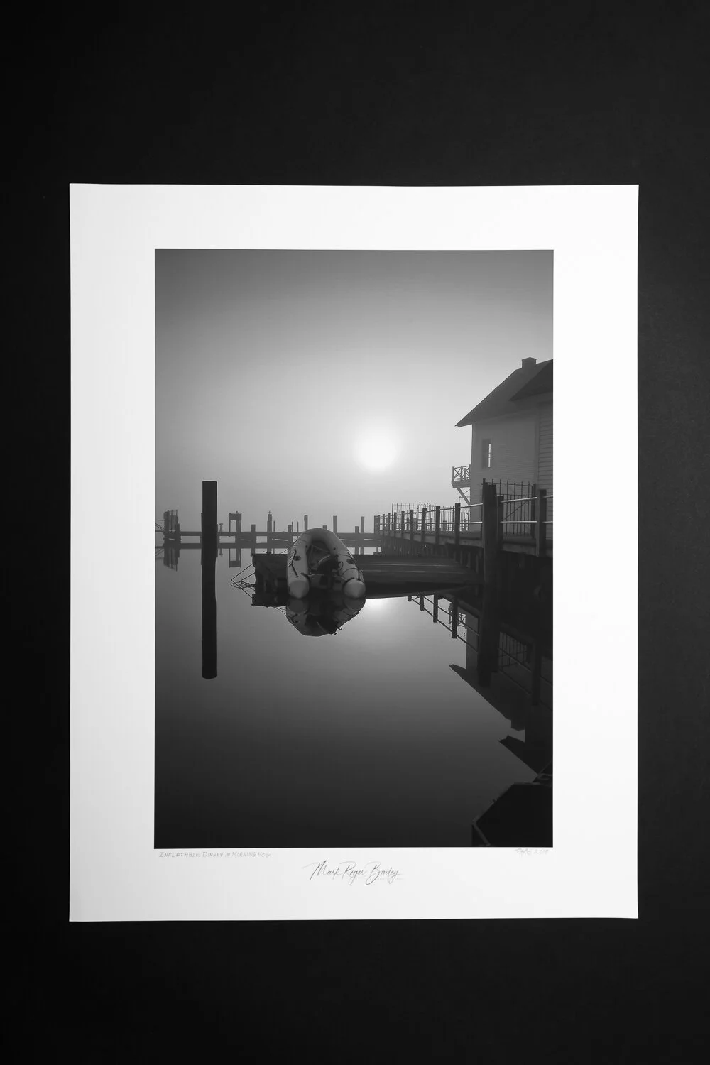 Shoreline - Inflatable Dinghy in Morning Fog 12x18.jpg