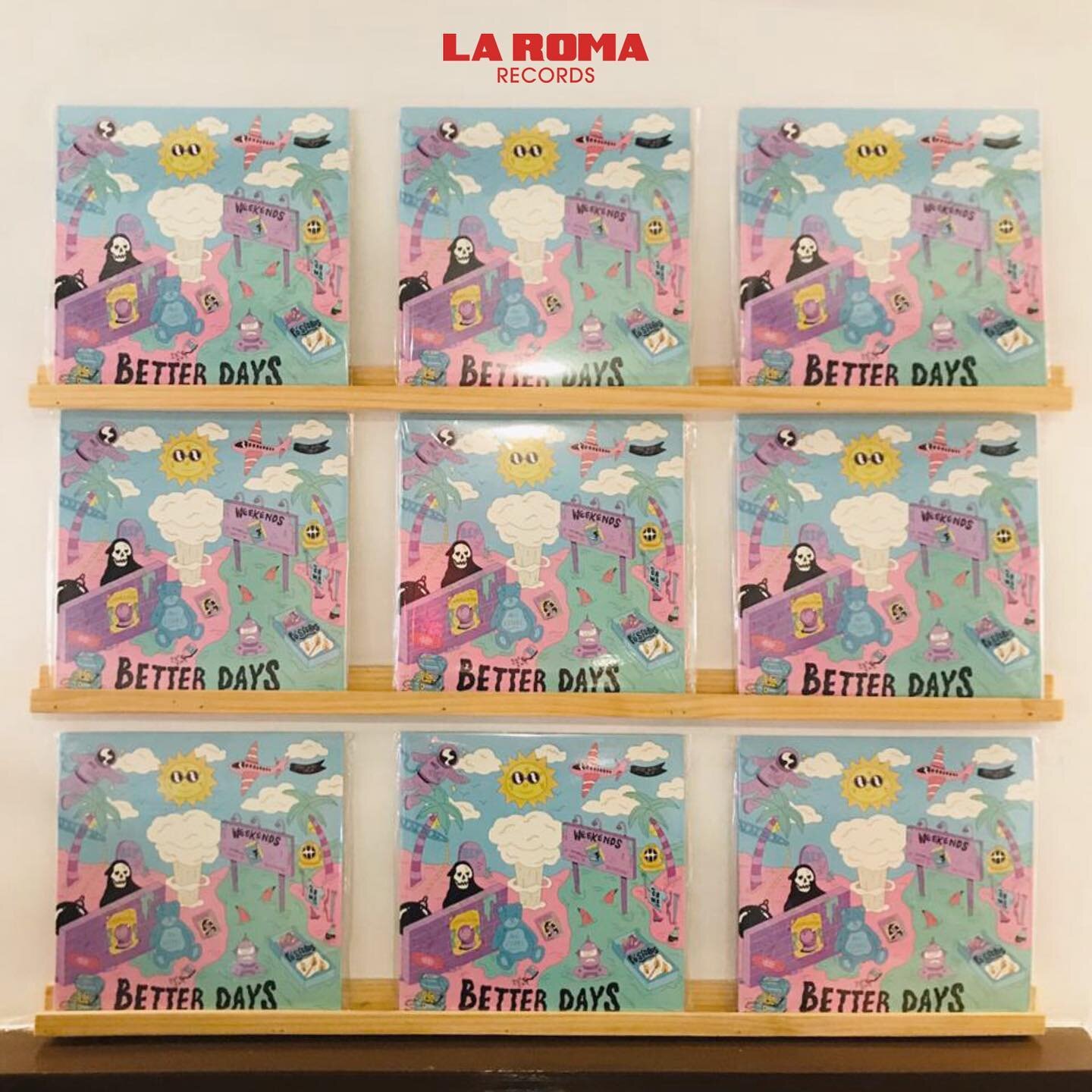 La edición limitada en vinilo de BETTER DAYS en el #recordstoreday de @laromarecordsco!! Hoy de 12-6pm 🌞🌴💀🤖
