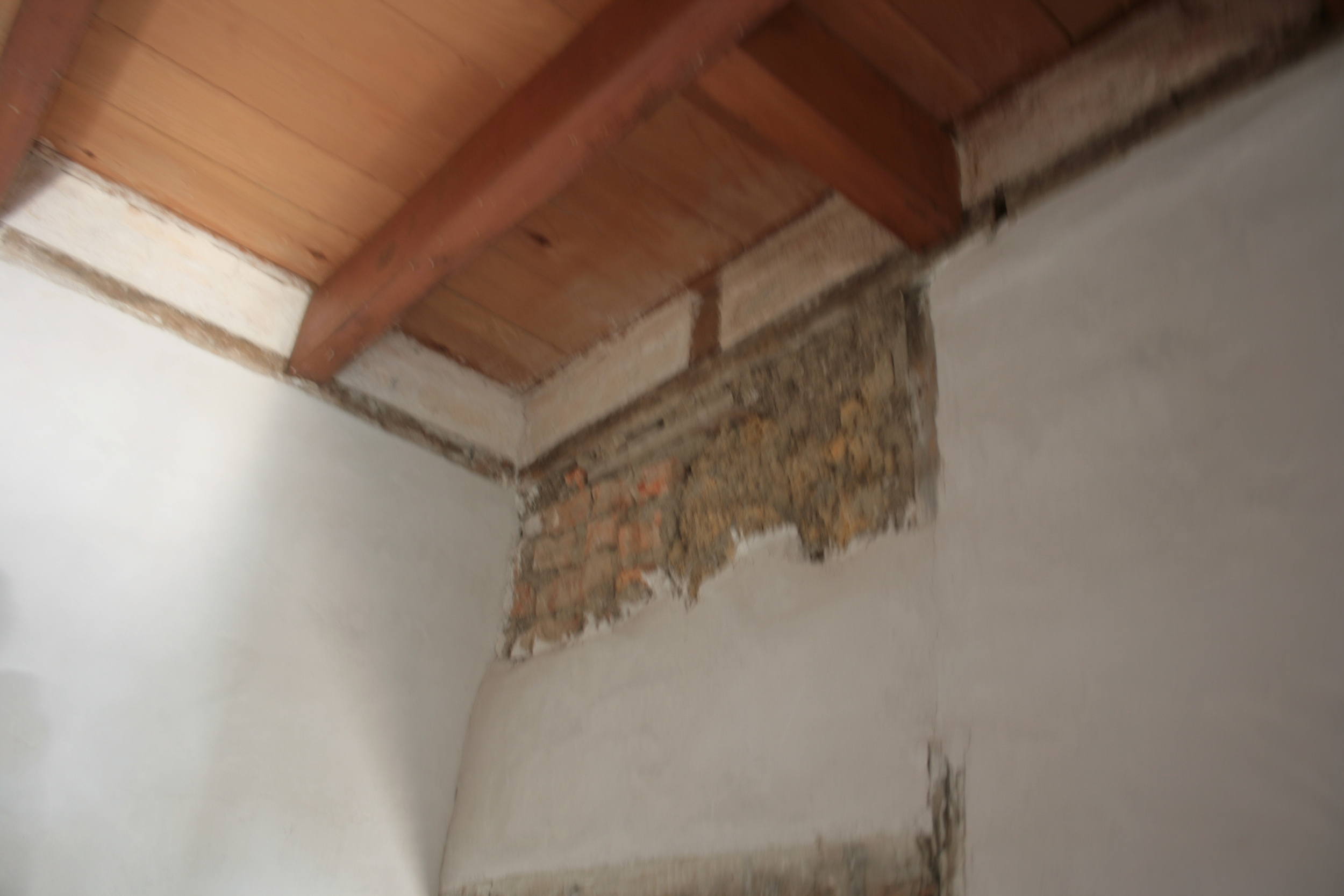 Restored wattle and daub inside