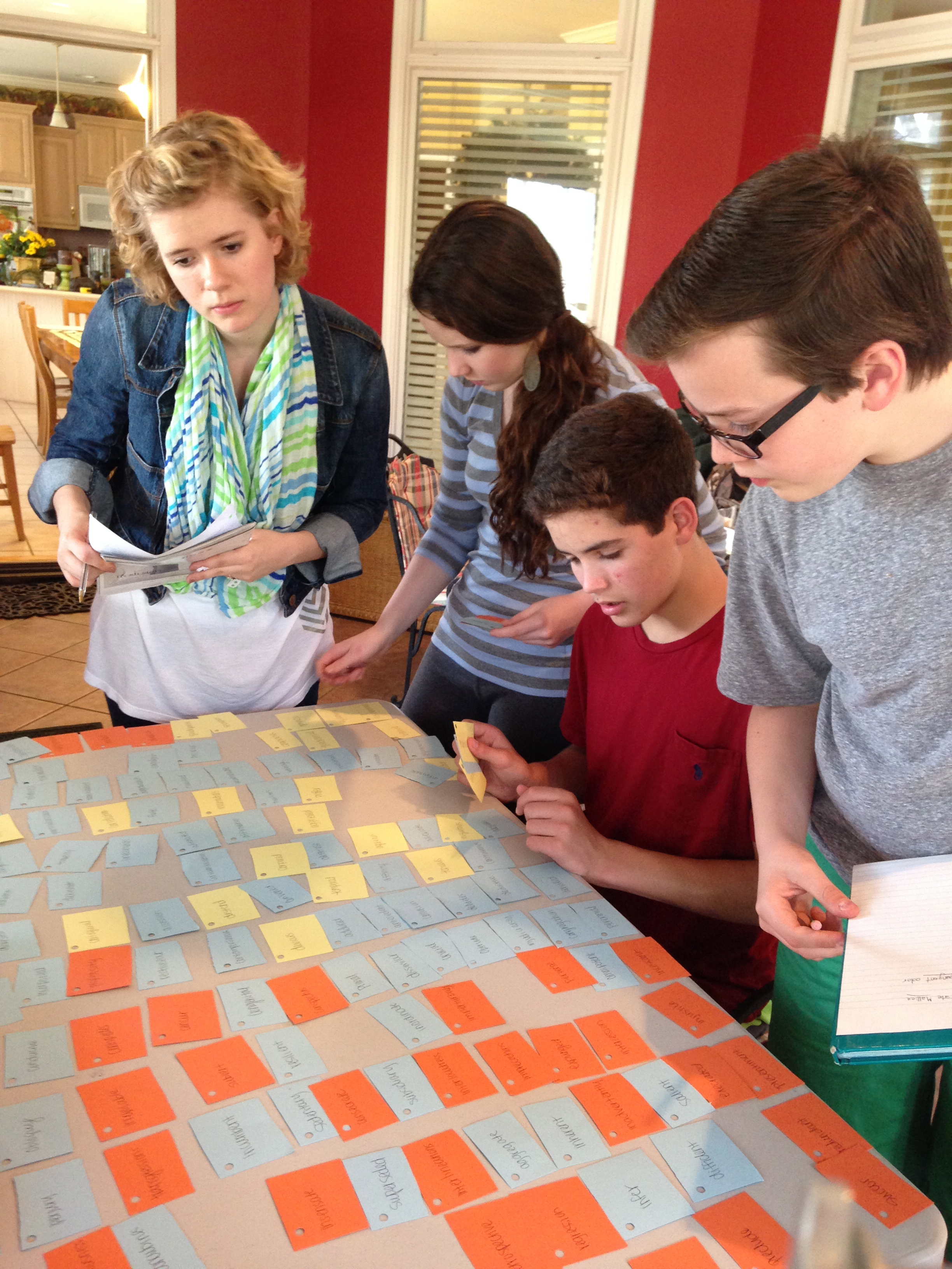 Word Grab! Points for speedy construction of sentences from Etymology words.