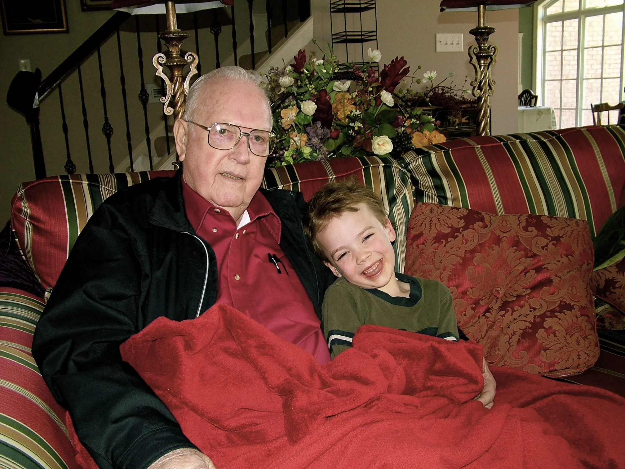 Papaw with a silly grandson
