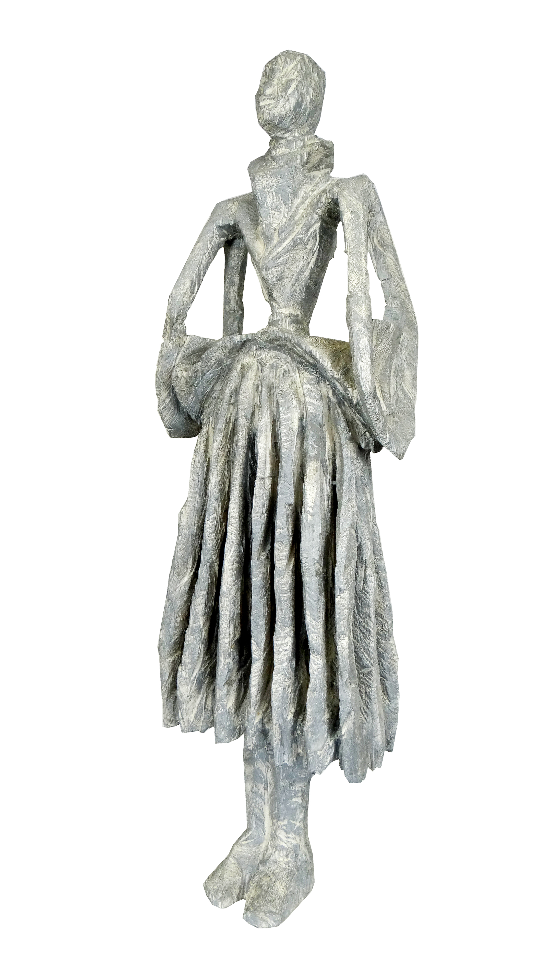 ROBED FIGURE wood & oil paint 45x13x17 in (113x33x17cm) 2015