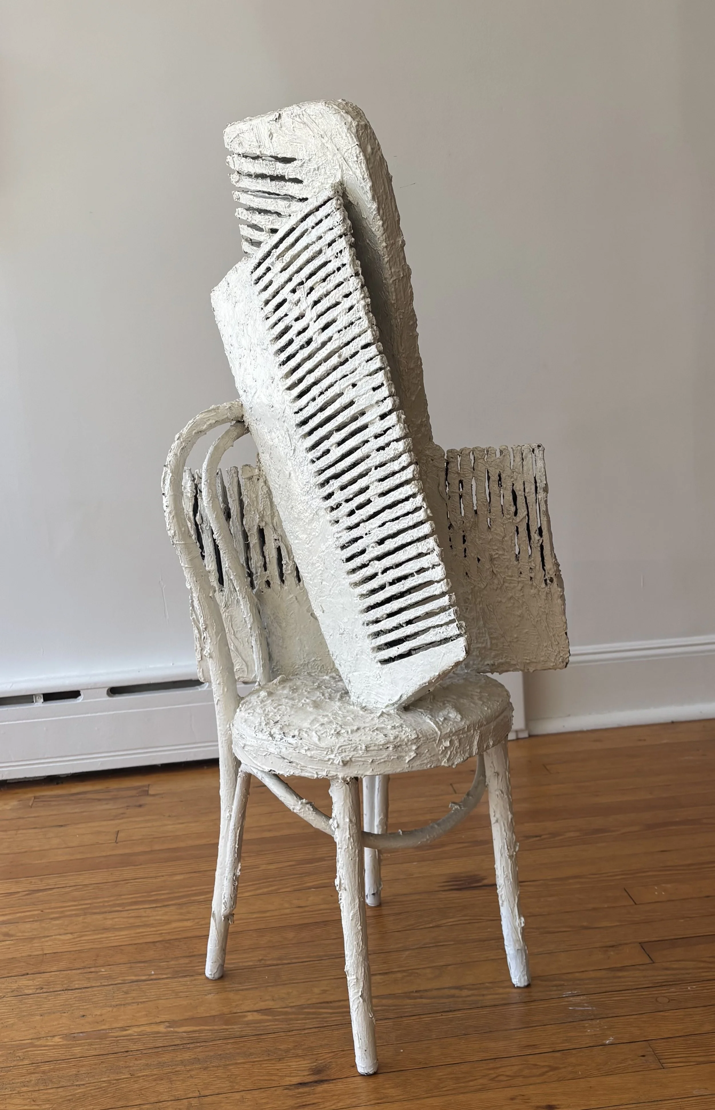 BROKEN COMB, 2018 Chair, comb, fiberglass