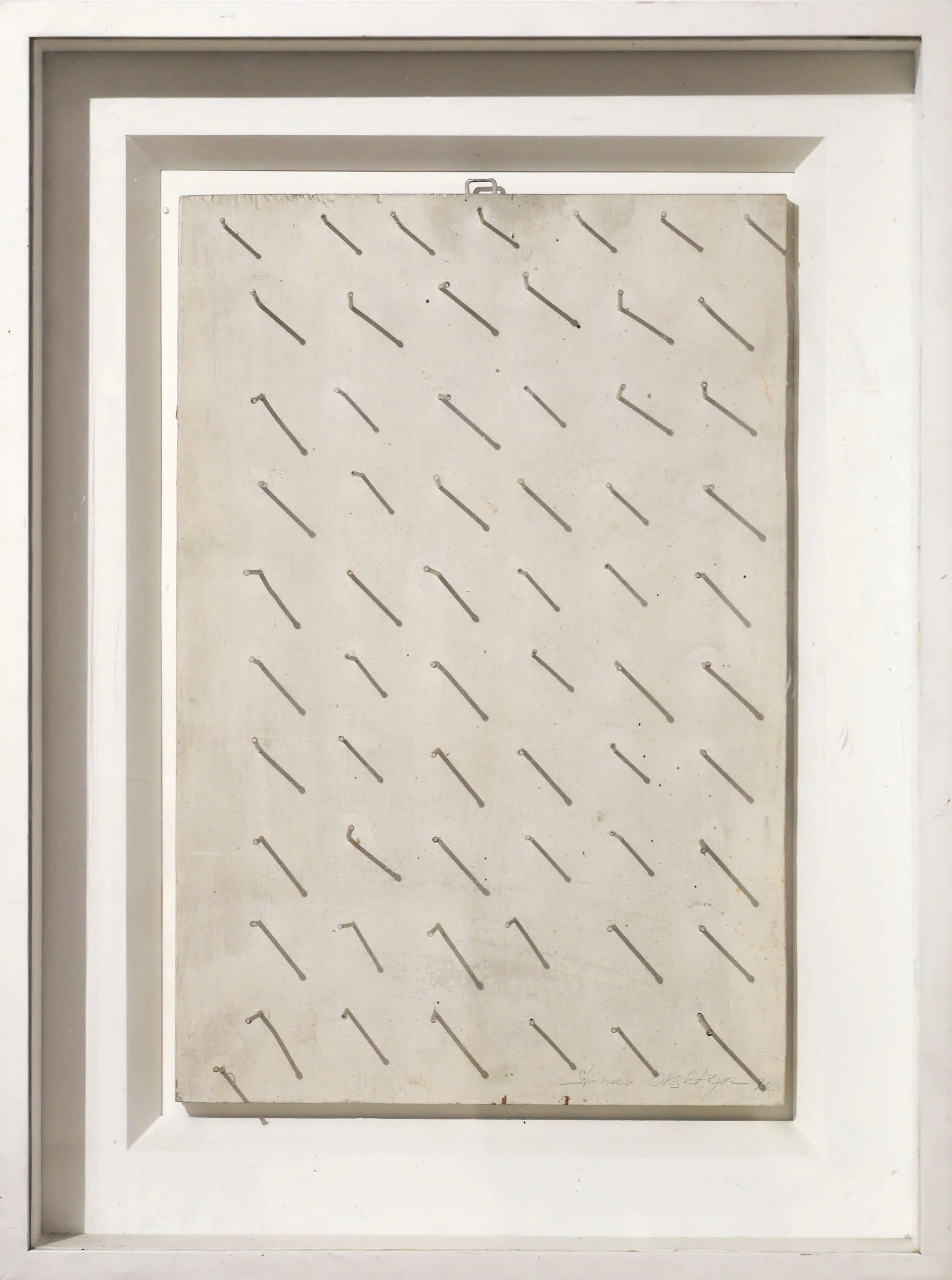  STILL LIFE WITH NAILS, 1998 Nails on canvas | 18” x 13”    INQUIRE   