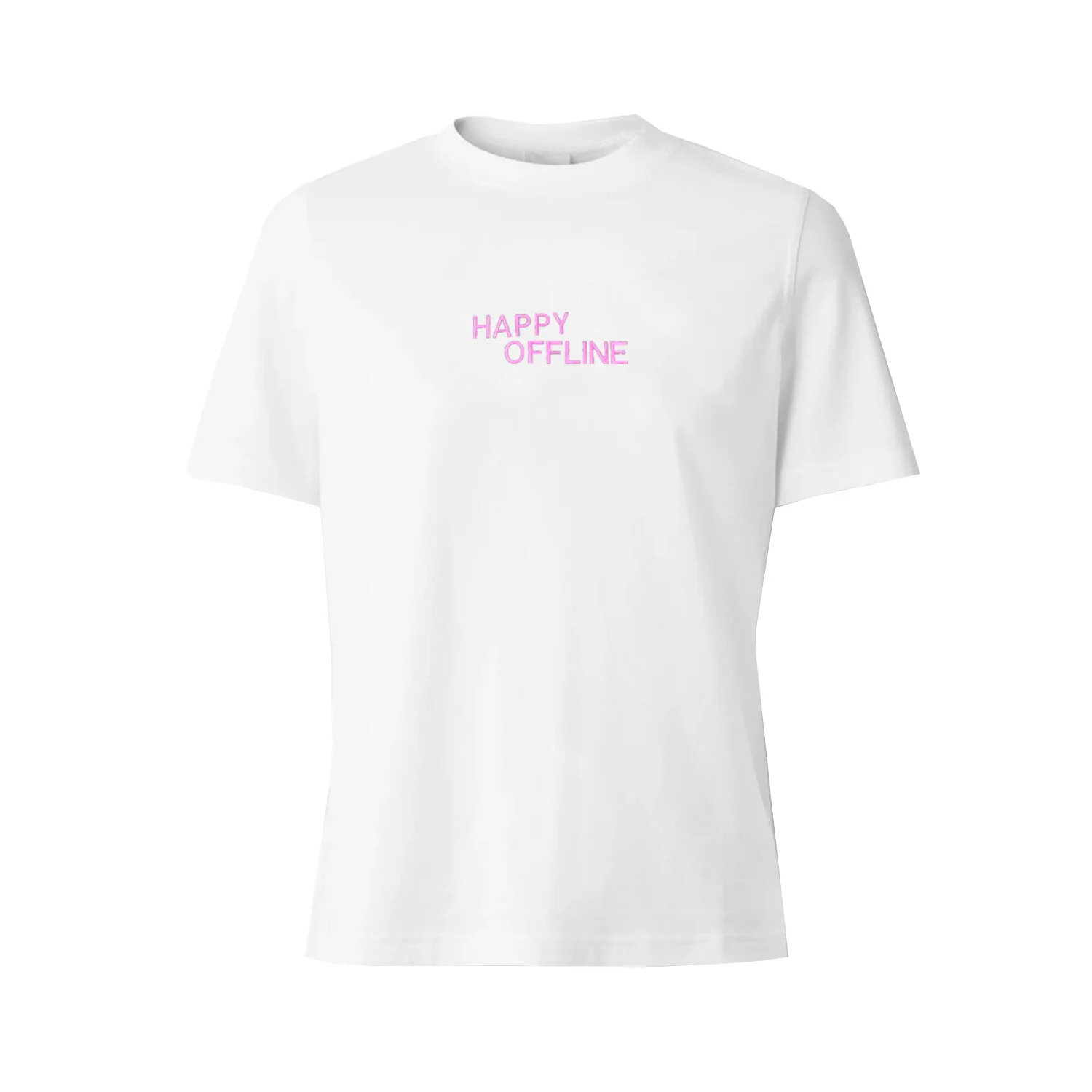Happy Offline white tee pink text.jpg