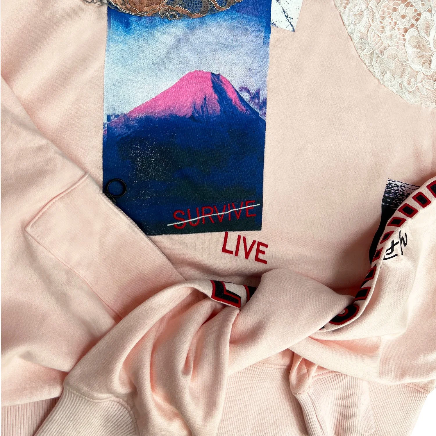 Pink upcycled sweat tie.jpg