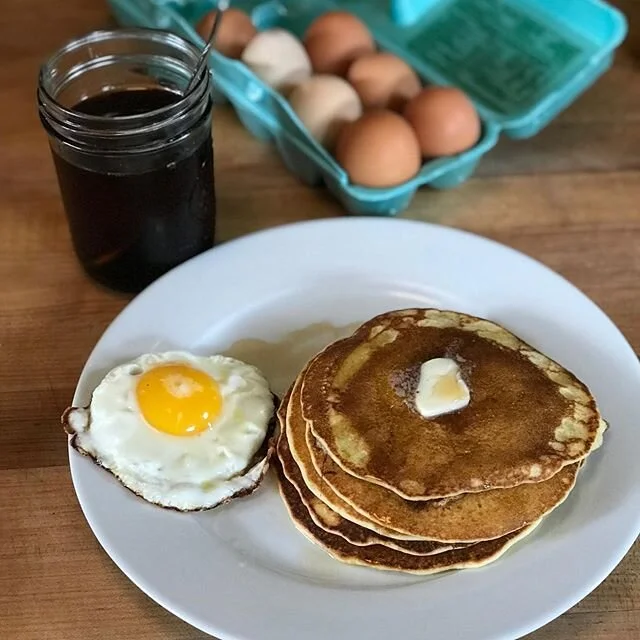 We tapped it, collected it, and boiled it down and this morning we got to enjoy the fruits of our labor &mdash; dark rich syrup from our own Maple trees. It was our first time exploring the world of sugaring and to be honest most of the credit goes t