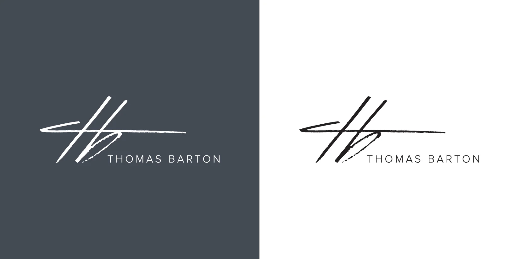 This logomark is meant to mimic Thomas’ signature, which appears on his hand-signed prints. It can also be added to digital versions of his photos as a watermark, carrying the same branding no matter which medium the photo is shown.