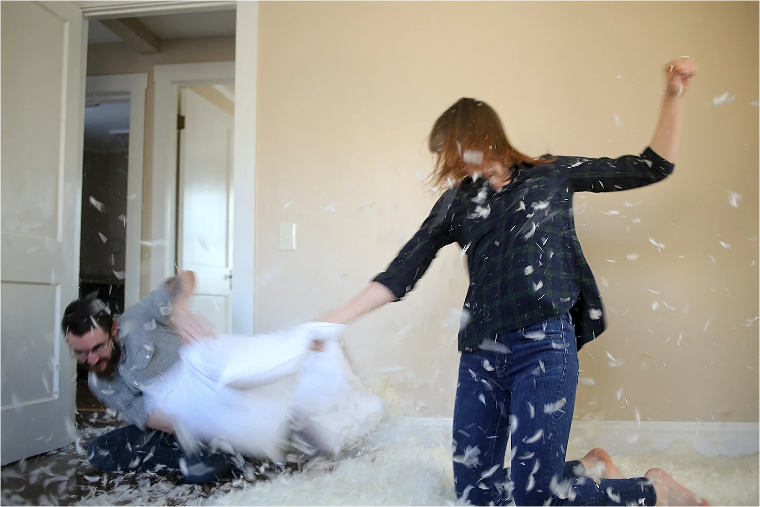 Pillow Fight Engagement Photos | Blacksburg Engagement Photographer