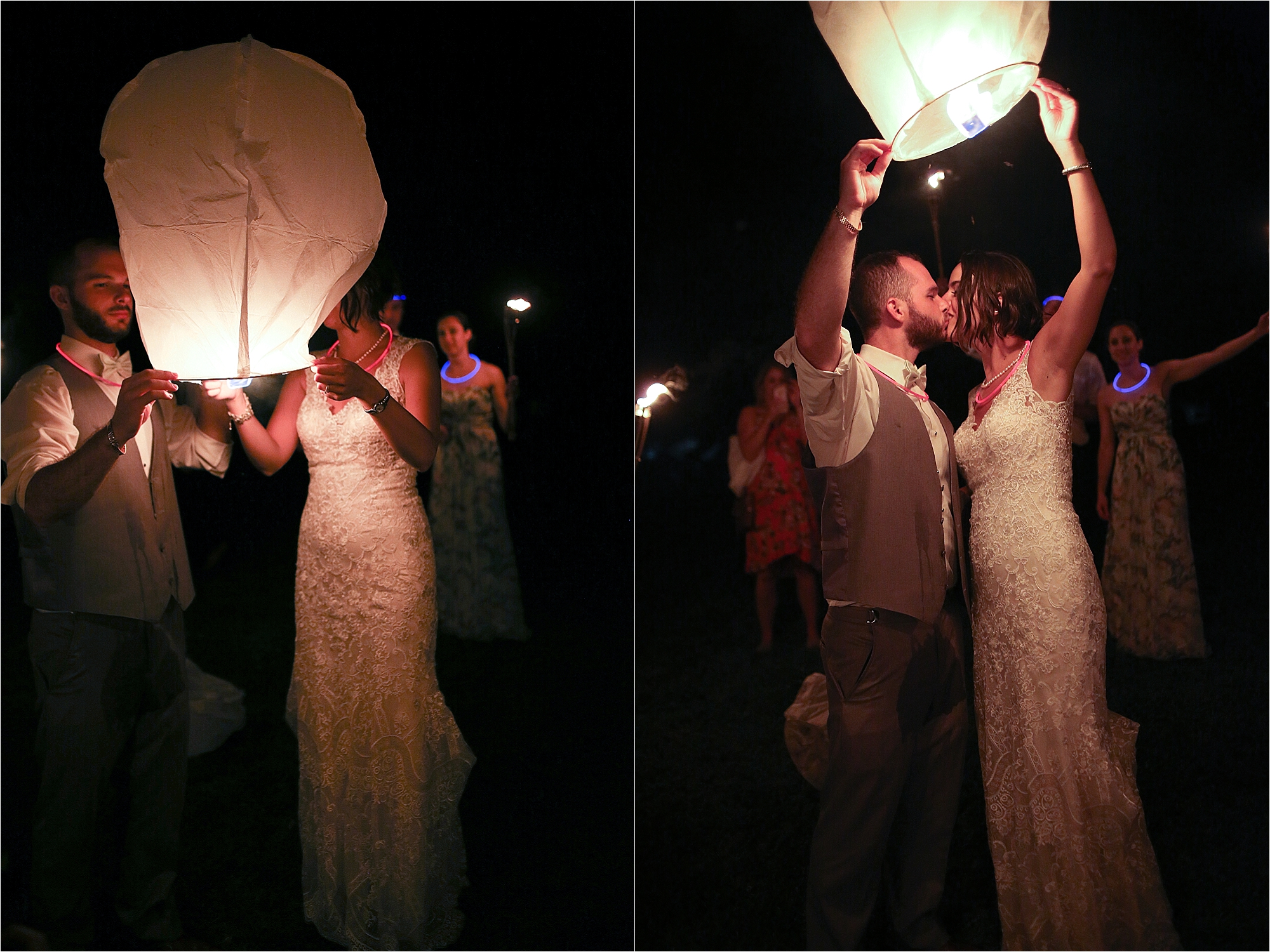 Wedding Paper Lantern Send Off Photos Flat Top Lake West Virginia Wedding Photography