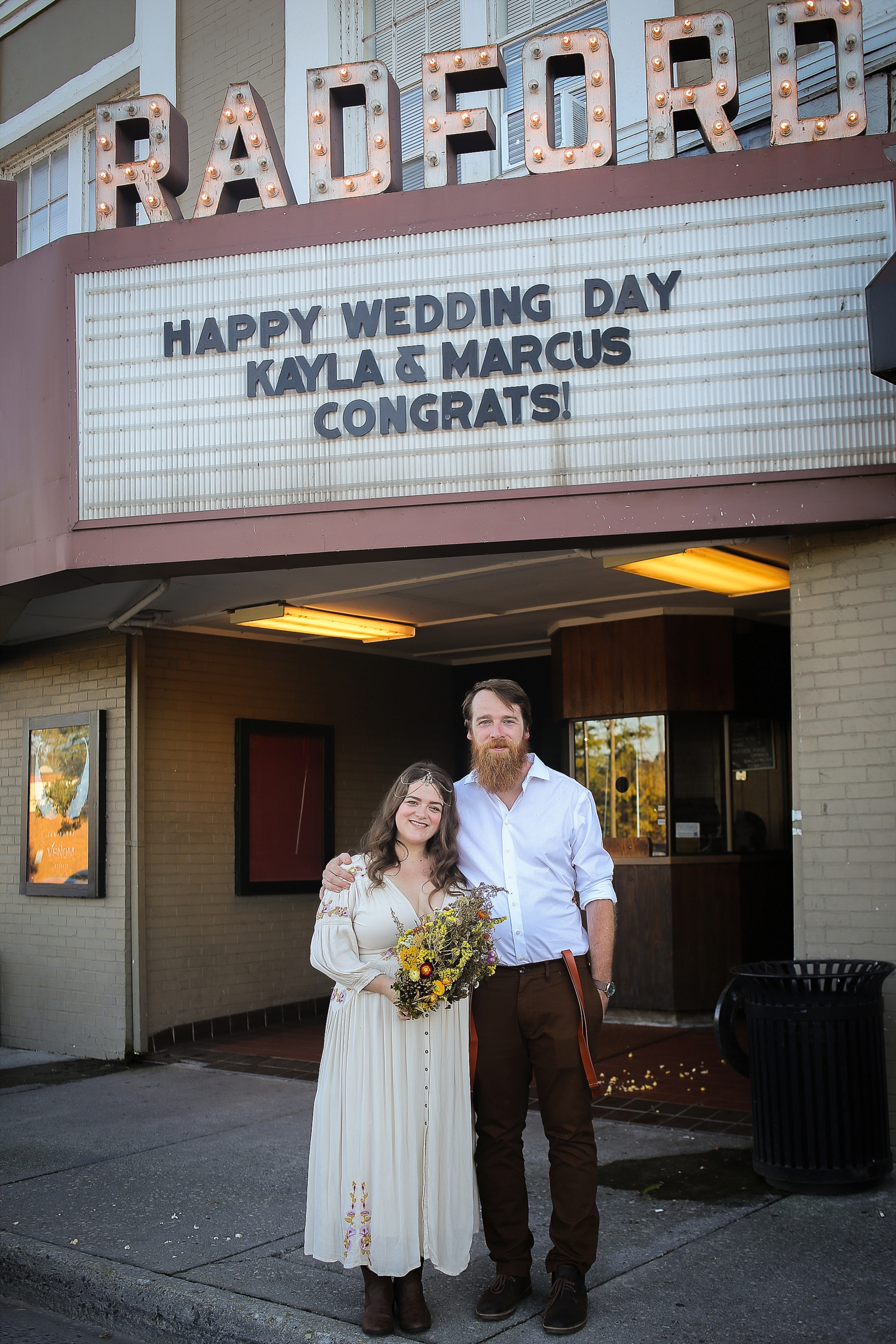 Marcus + Kayla's Radford Theater Wedding Photos, Eclectic Bohemian Style Wedding | Radford, Virginia Wedding Photographer Holly Cromer