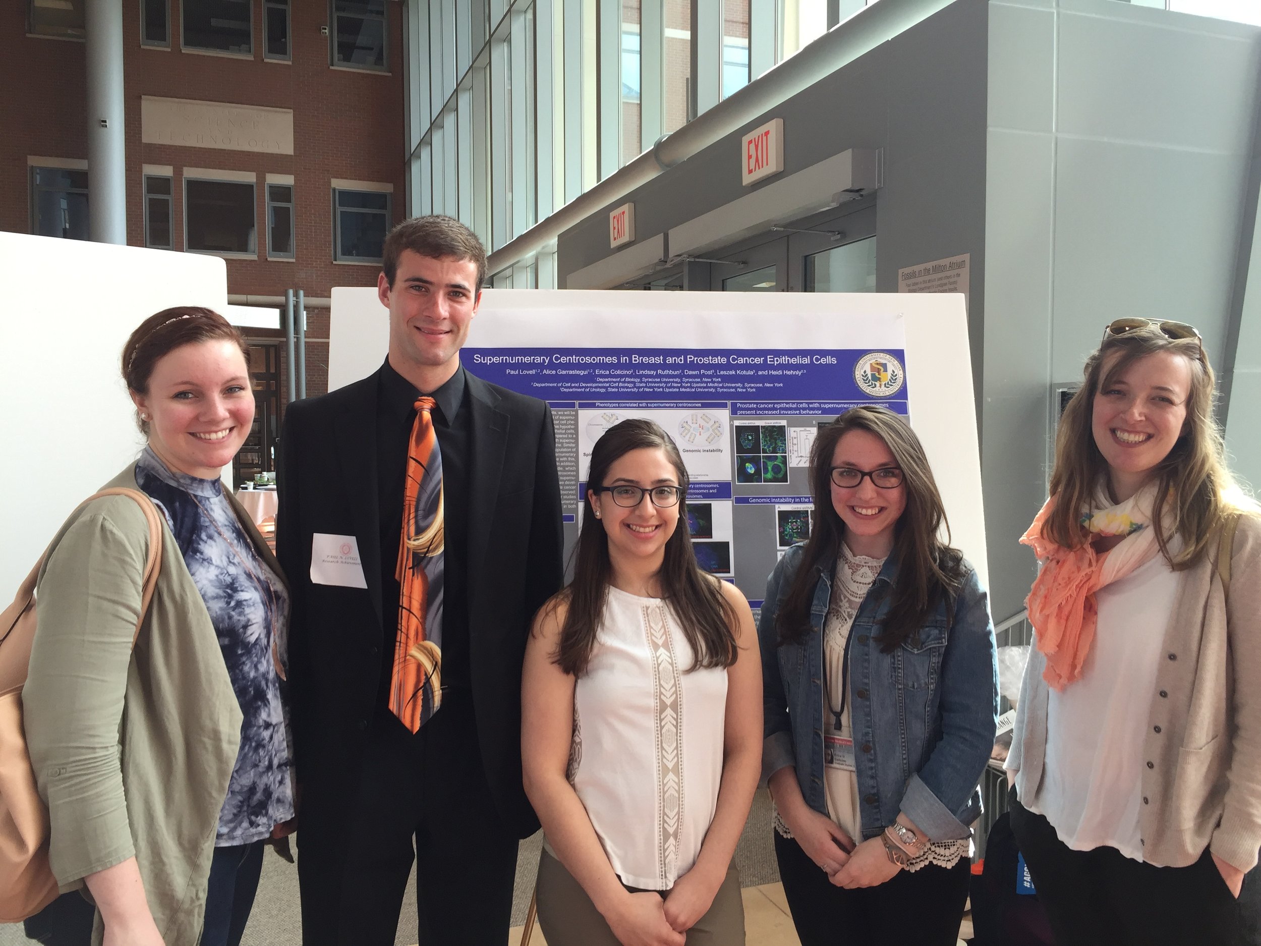 Hehnly Lab members from left to right:Lindsey Rathbun, Paul Lovell, Alice Marie Garrastegui, Erica Colicino, Heidi Hehnly 
