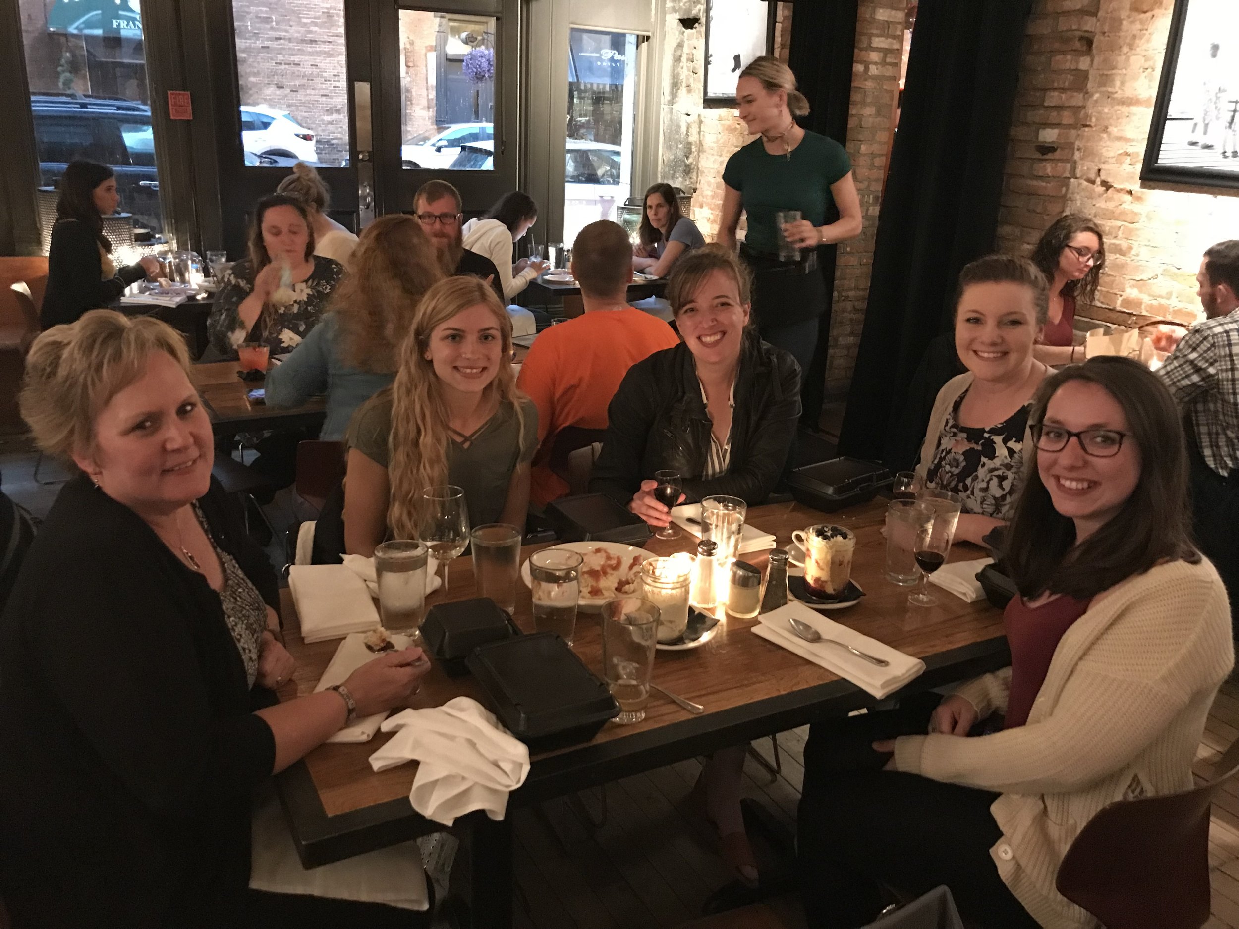 Left to Right: Judy Freshour, Katrina Stevens, Me, Lindsay Rathbun, Erica Colicino Location: Pastabilities Reason out: A girl needs to eat!