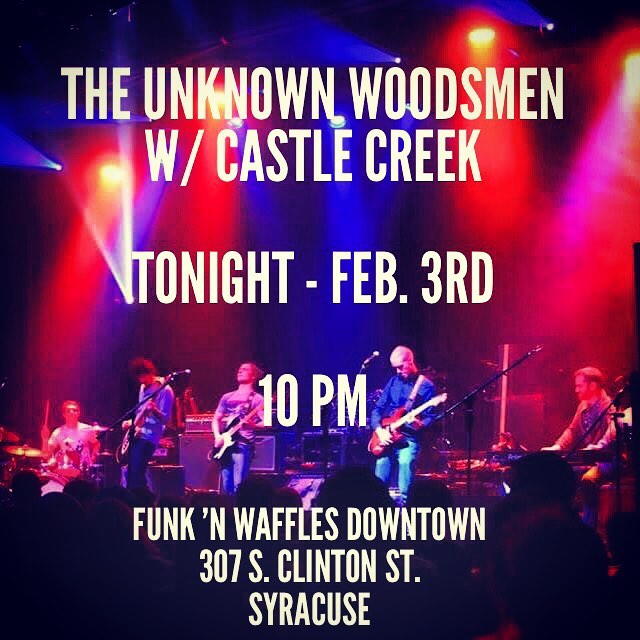 Looking to satisfy that itch for some epic bluesy rock and roll goodness tonight? Come down to Funk 'n Waffles Downtown to catch us playing with Syracuse's own, @castlecreekband! Music starts at 10 pm! C'mon, you know you want to....;) #syracusemusic