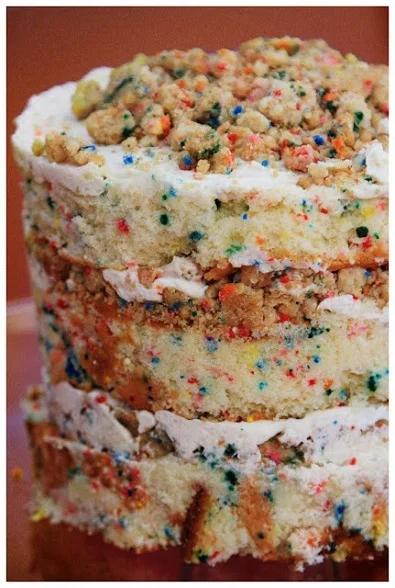 Glorianna - colorful, unconventional, witty Tiered Funfetti Cookie Dough Ice Cream Cake with Pop Rocks ( source ) WHAT ABOUT YOU?