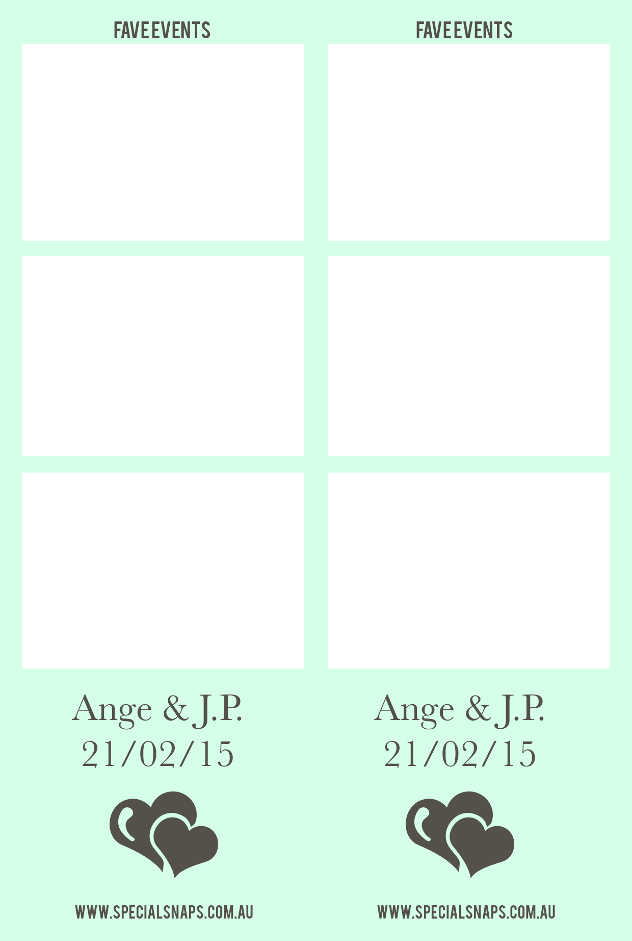 Mint background with hearts