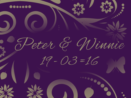 Peter &amp; Winnie    19th March 2016