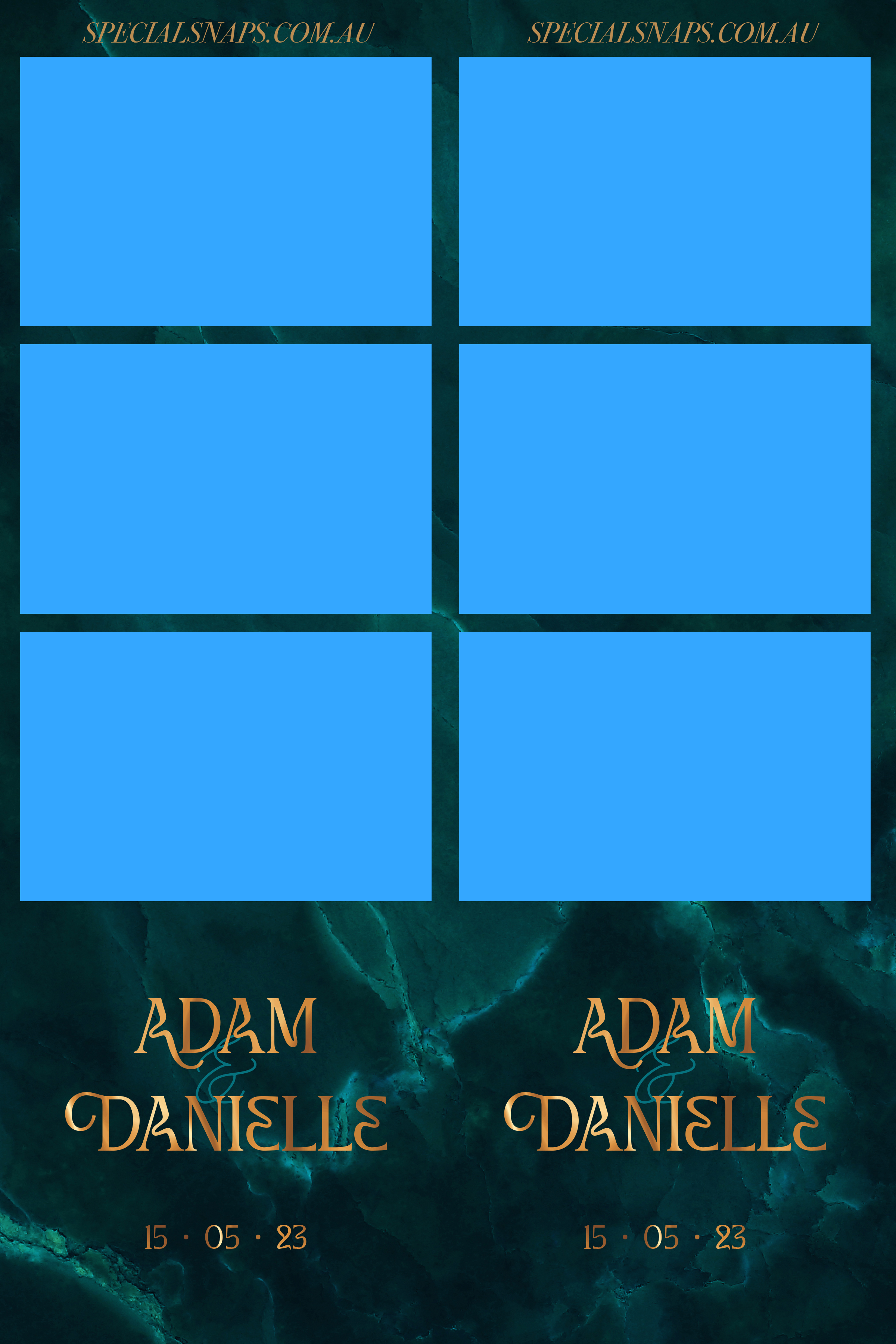 EMERALD GOLD Special Snaps Photo strip template overlay Angie Mac design.png