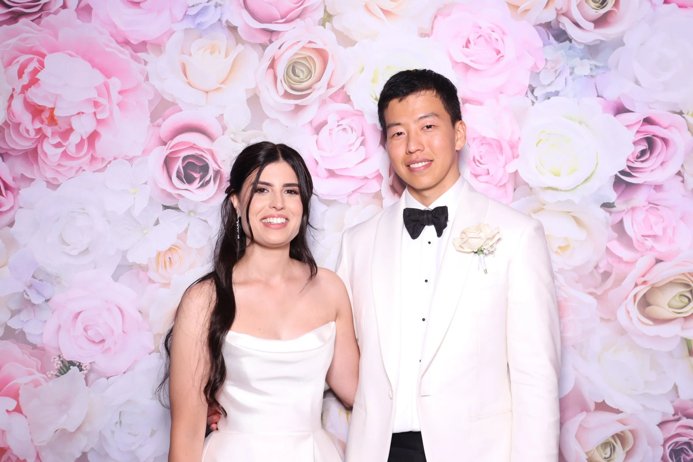Jade & Jerry Sergeants Mess wedding photobooth Anna wang Special snaps pink flowers.JPG