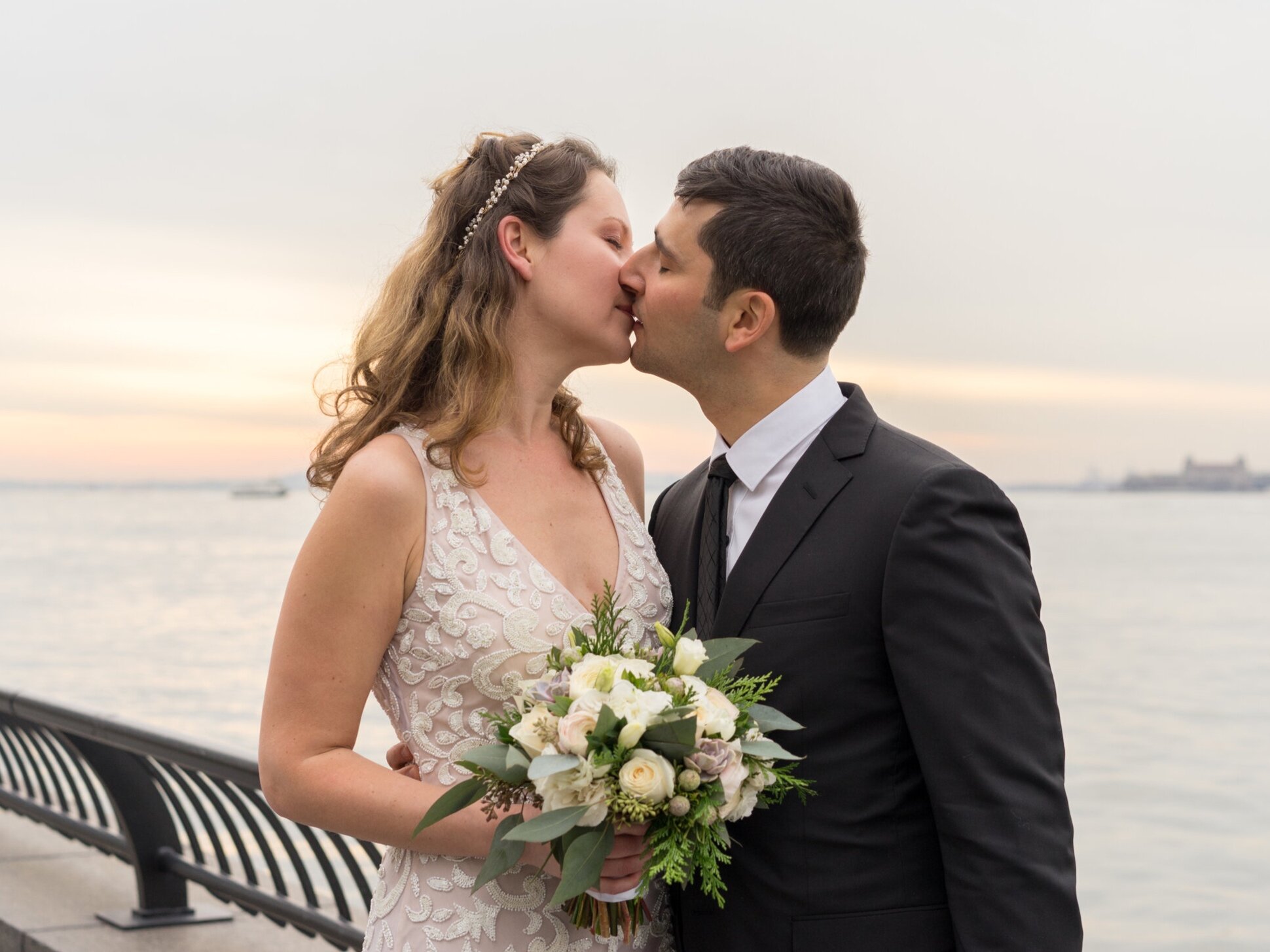 NYC Wedding Photography, Waterfront at Sunset