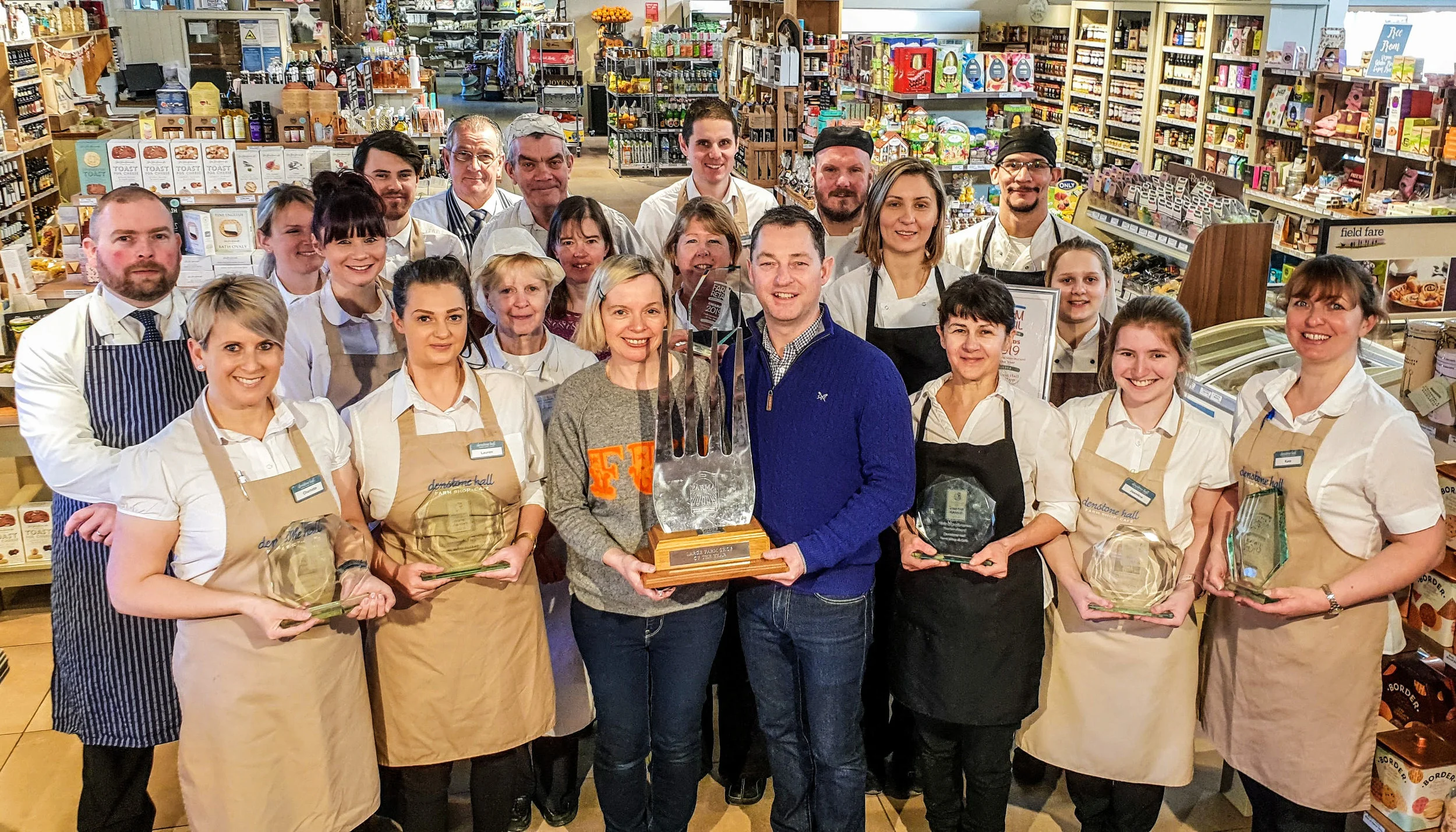Denstone Hall Farm Shop and Cafe, near Uttoxeter, Staffordshire, which has cemented its place as one of the region’s and the nation’s best farm shops by completing what it calls a grand slam of industry title wins by picking up the both the Large Fa…