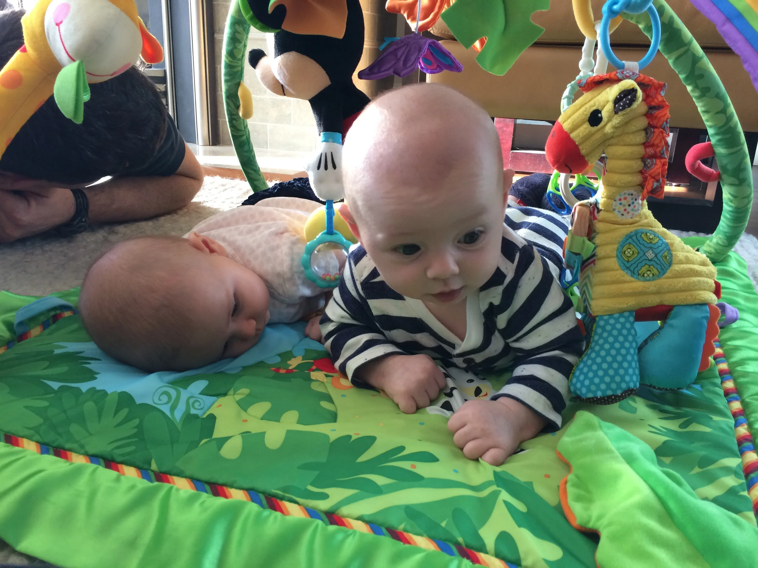 Harper has a slightly different concept of "tummy time."