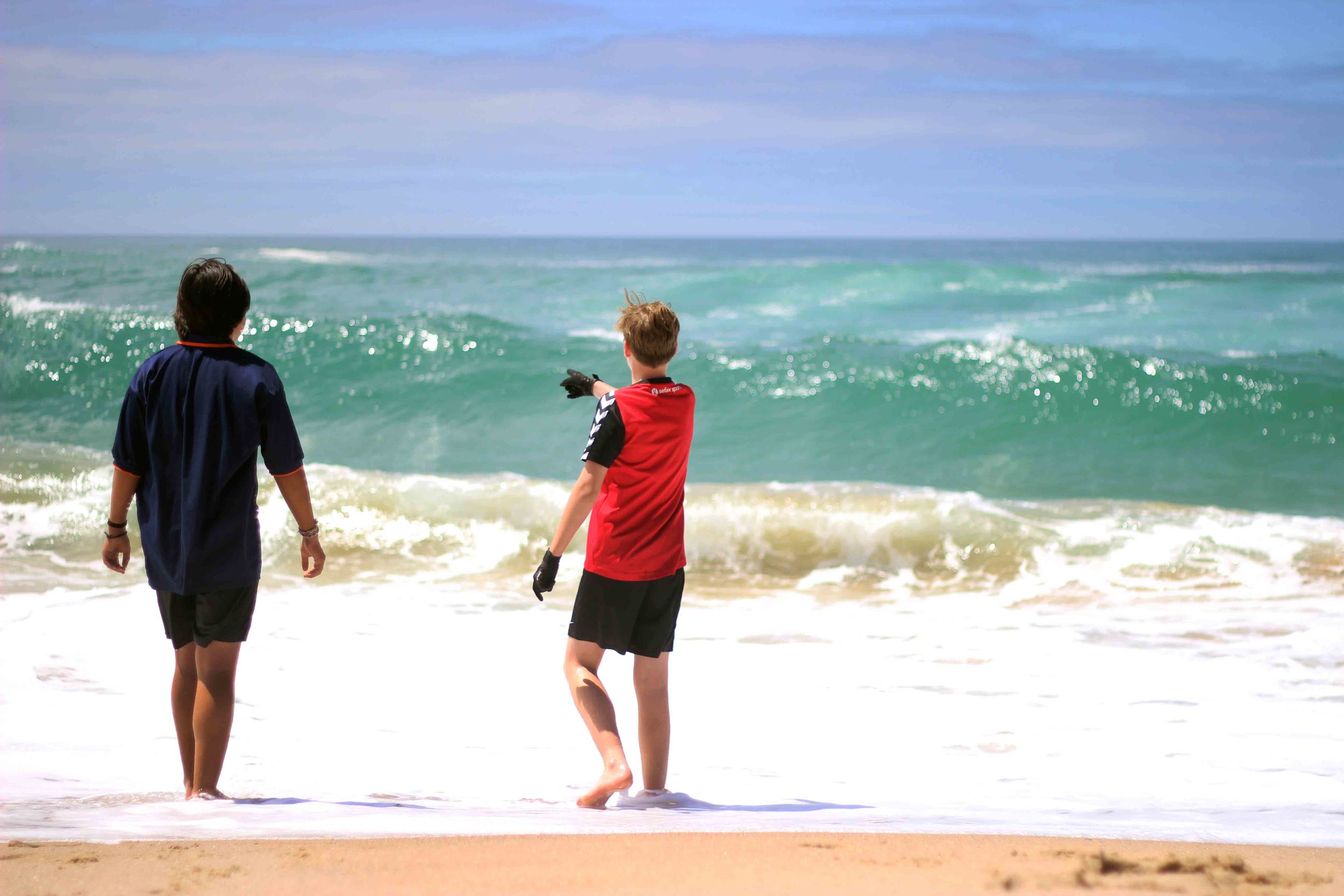 big waves were a challenge for the boys