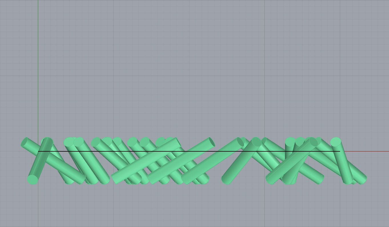Elevation of tubes bisecting plane. 